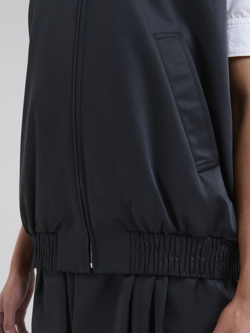 Marni o1f1d3z0326 Taffeta Bomber Vest With Symbol in Black Size L / US 10 / IT 46 - 5 Thumbnail