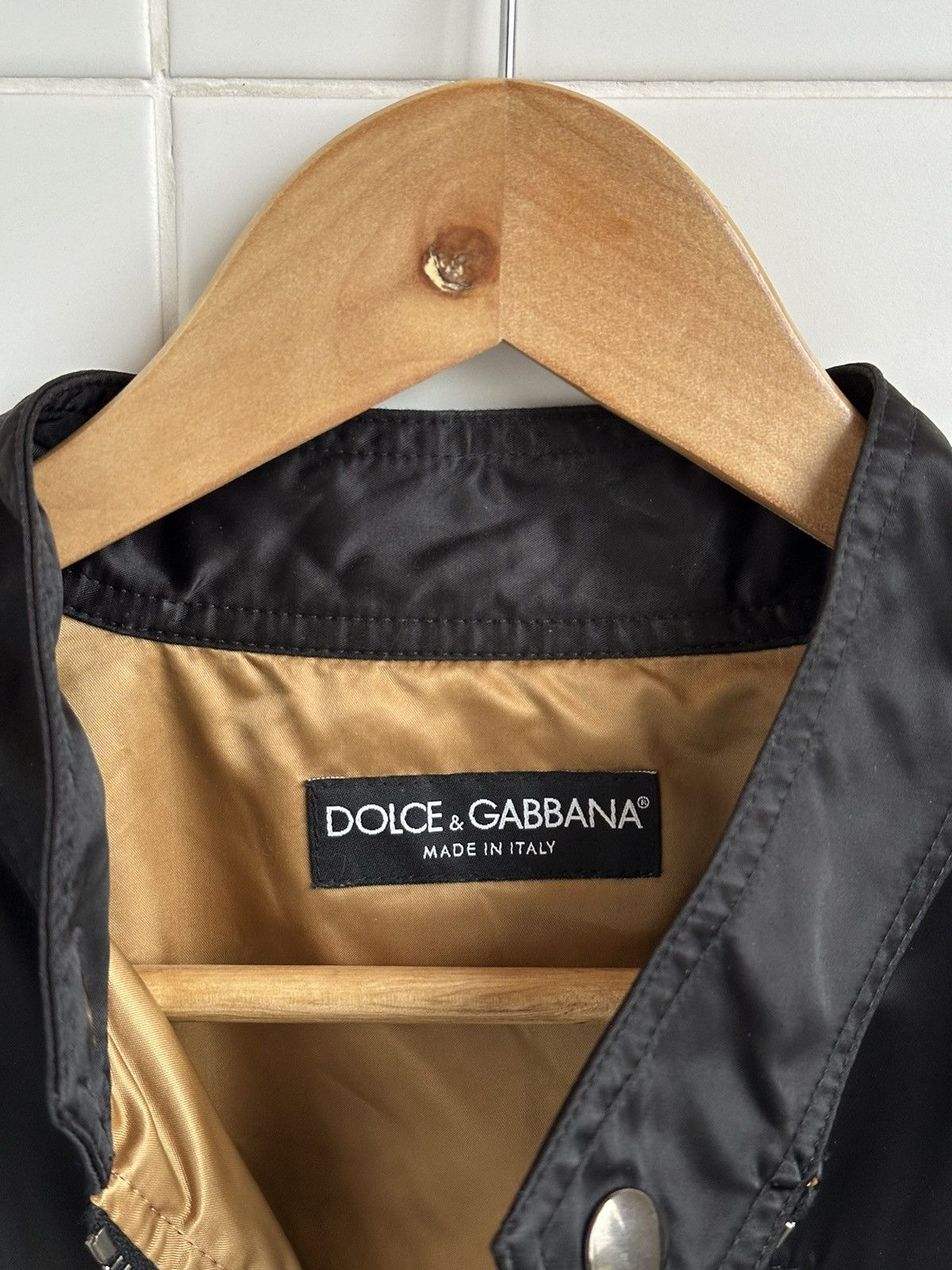 Dolce & Gabbana Dolce & Gabbana SS/04 Nylon Black/Gold Bomber Jacket M Size Size US M / EU 48-50 / 2 - 7 Thumbnail