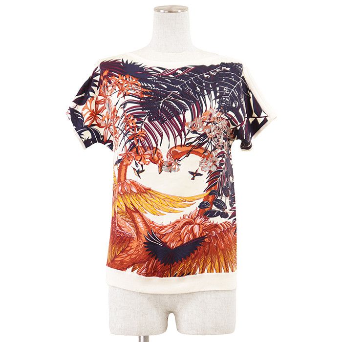 Hermes Hermes Hermès FLAMINGO PARTY34 Cotton Silk Knit Top Textile Tops DUTY FREE for USA Size ONE SIZE - 1 Thumbnail