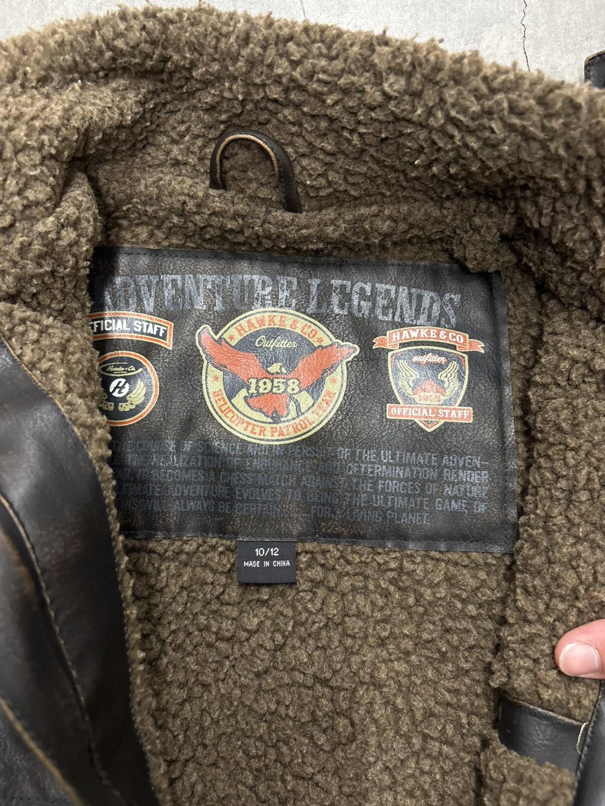 Other Hawke & Co Faux Leather Jacket Distressed Sherpa Size 10/12 Size S / US 4 / IT 40 - 3 Thumbnail