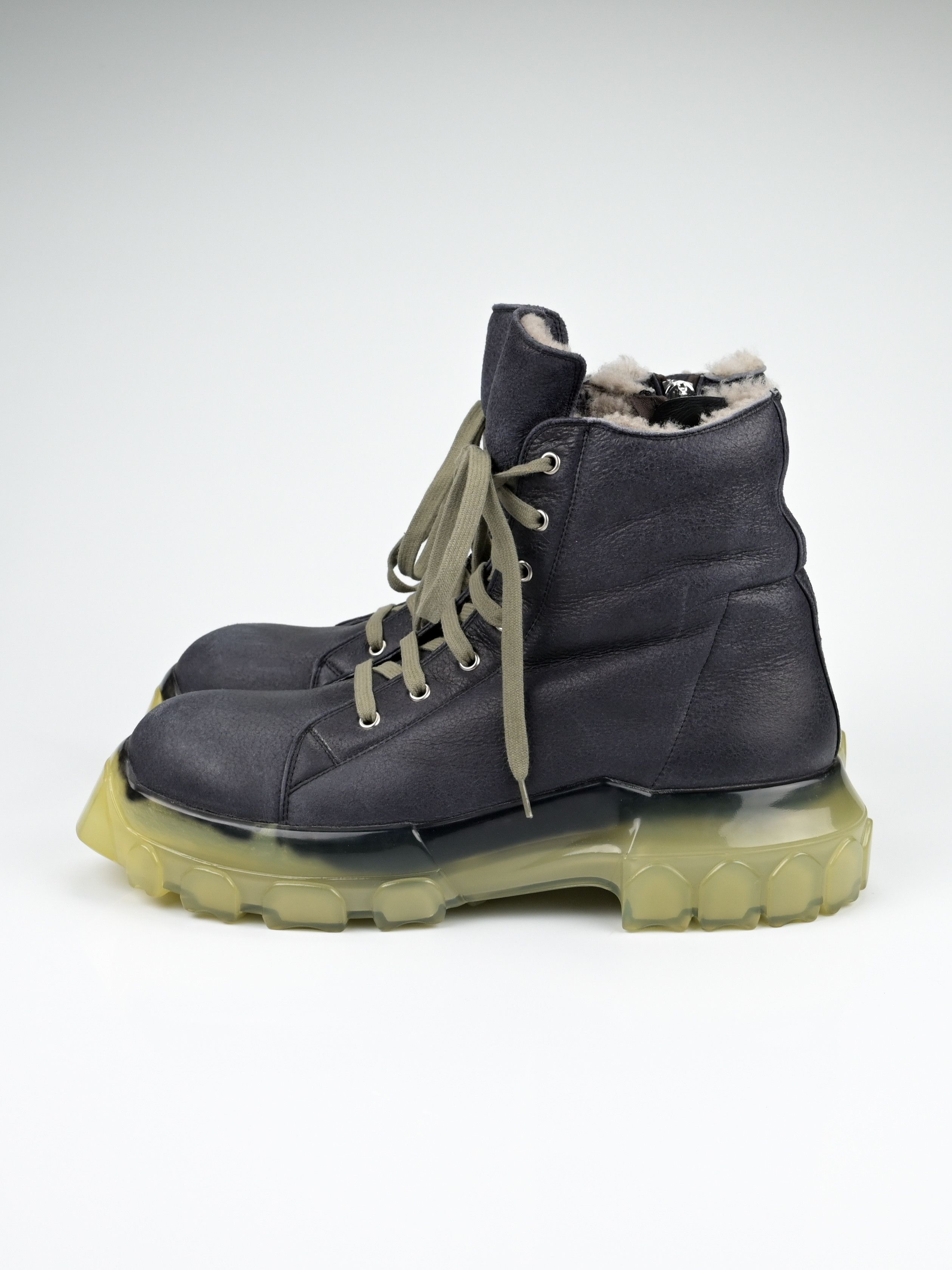 Rick Owens Shearling Mega Bozo Tractor Boots Size US 11 / EU 44 - 4 Thumbnail