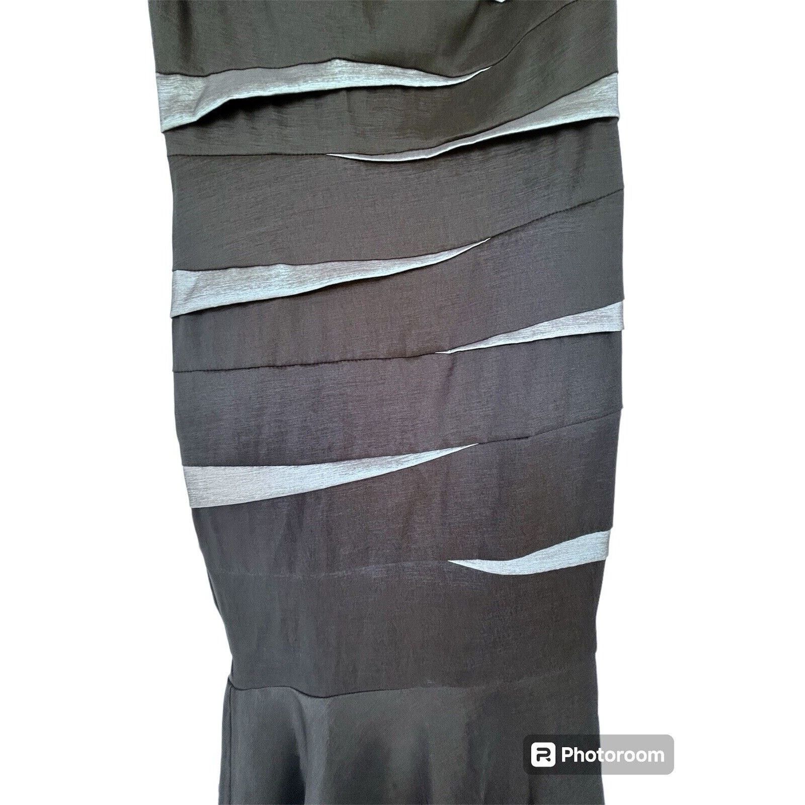 Other Betsy & Adam Black Gray Stretch One Shoulder Mermaid Gown 8 Size M / US 6-8 / IT 42-44 - 15 Thumbnail