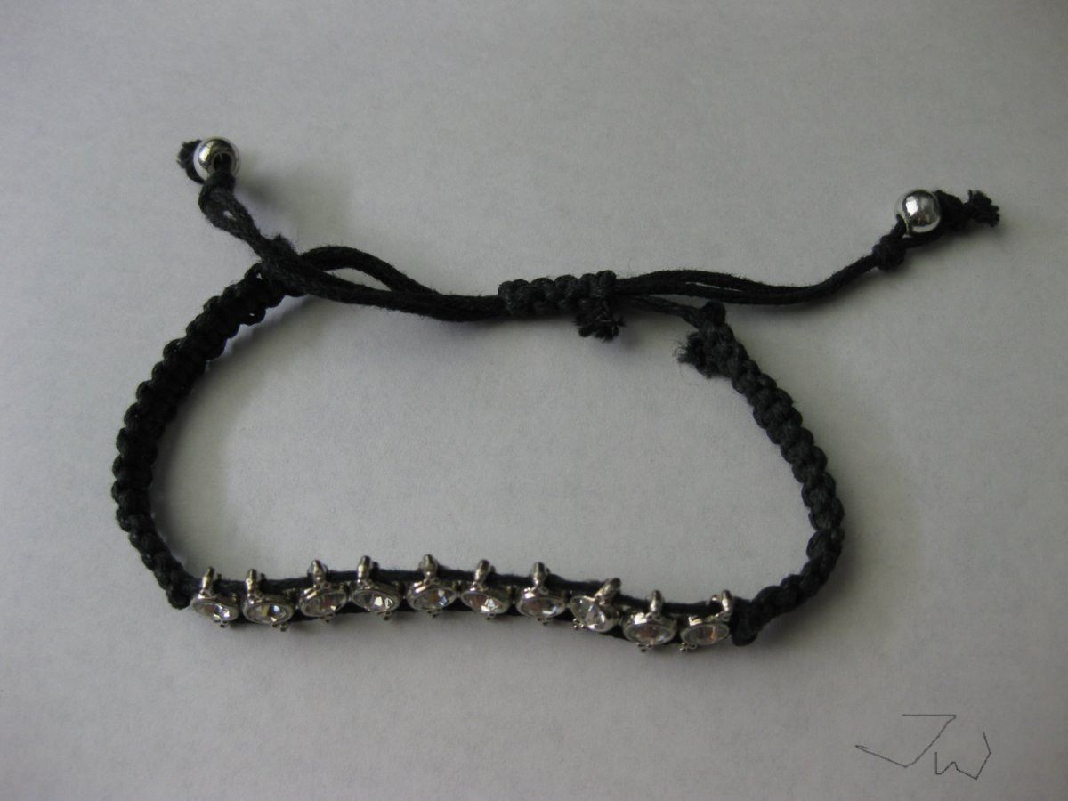 Handmade CZ Friendship Charm Bracelet - Black Size ONE SIZE - 2 Thumbnail