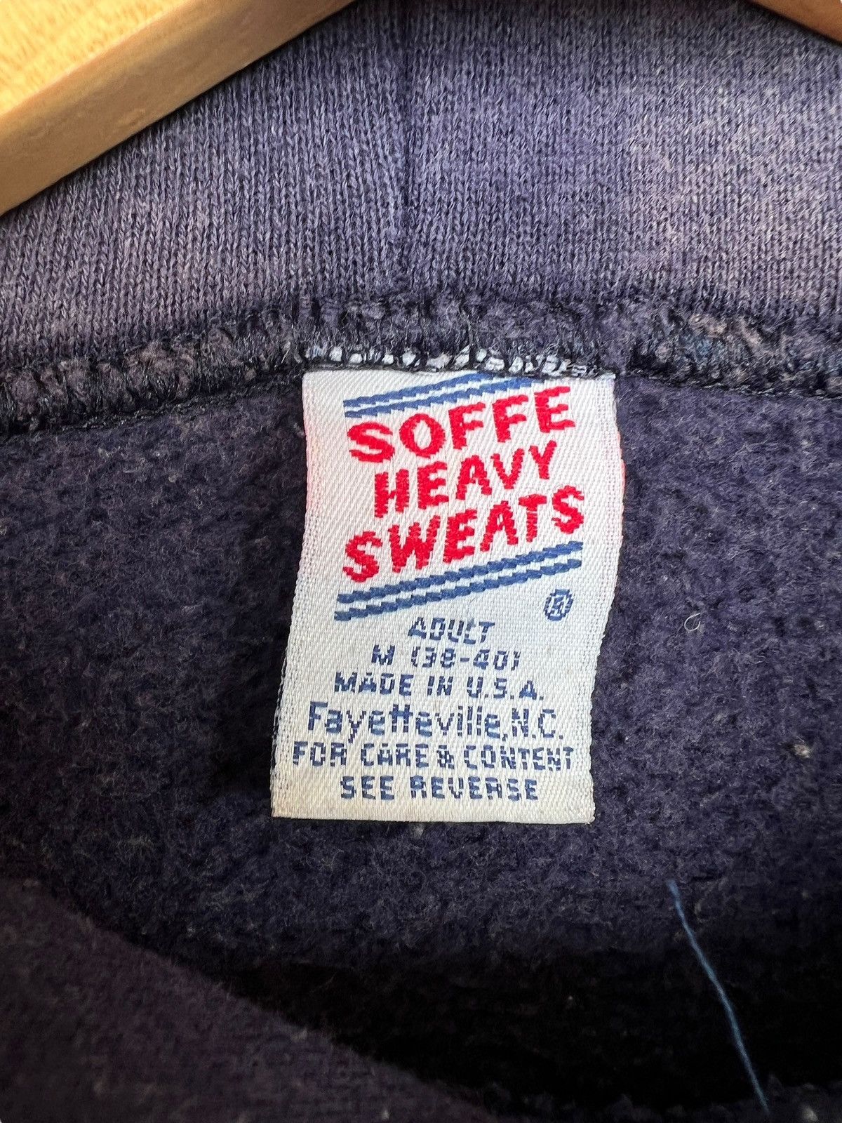 Vintage Vintage 90s Jerzees Navy Blue Sunfaded Hoodie Made In Usa Size US S / EU 44-46 / 1 - 3 Thumbnail