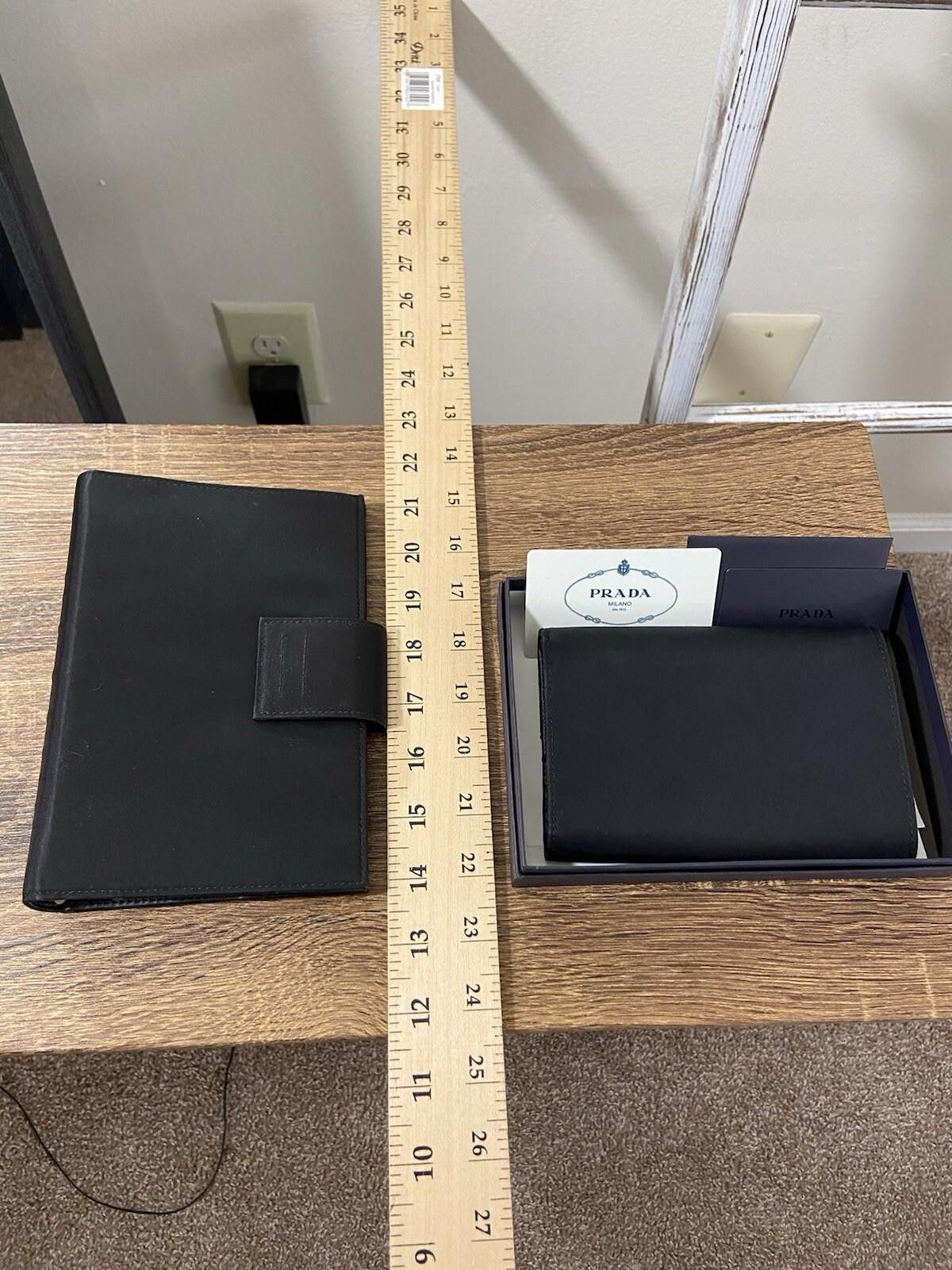 Prada Prada Black Nylon Saffiano Notebook Cover Trifold Wallet Set Size ONE SIZE - 5 Thumbnail