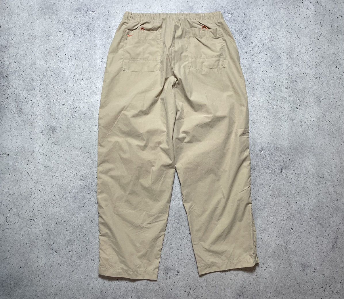Nike Vintage Nike Cream Track Pants Nylon Drill Y2K style Swoosh Size US 36 / EU 52 - 2 Thumbnail