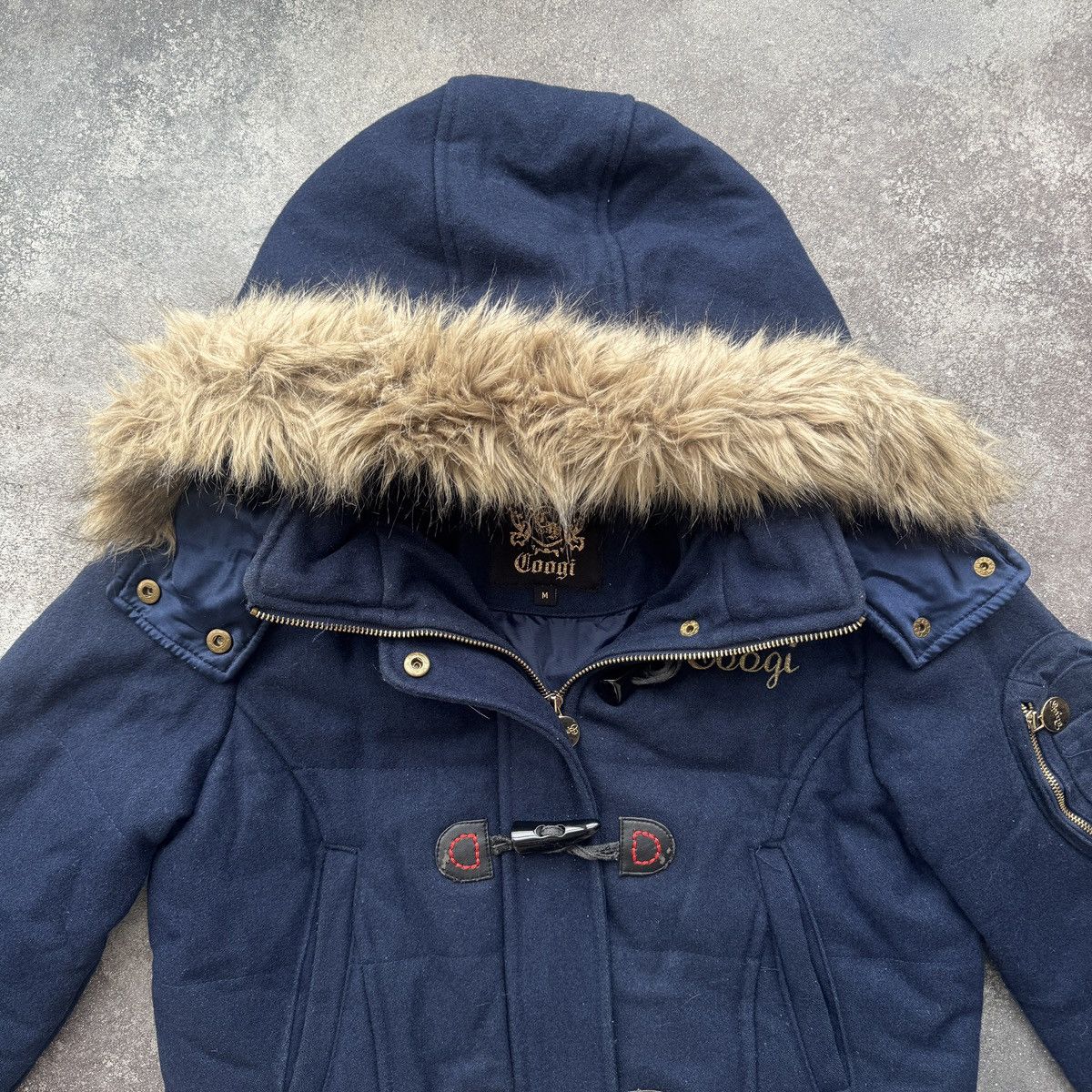Coogi Coogi Vintage Y2K Faux Fur Hooded Wool Bomber Jacket Size M / US 6-8 / IT 42-44 - 5 Thumbnail