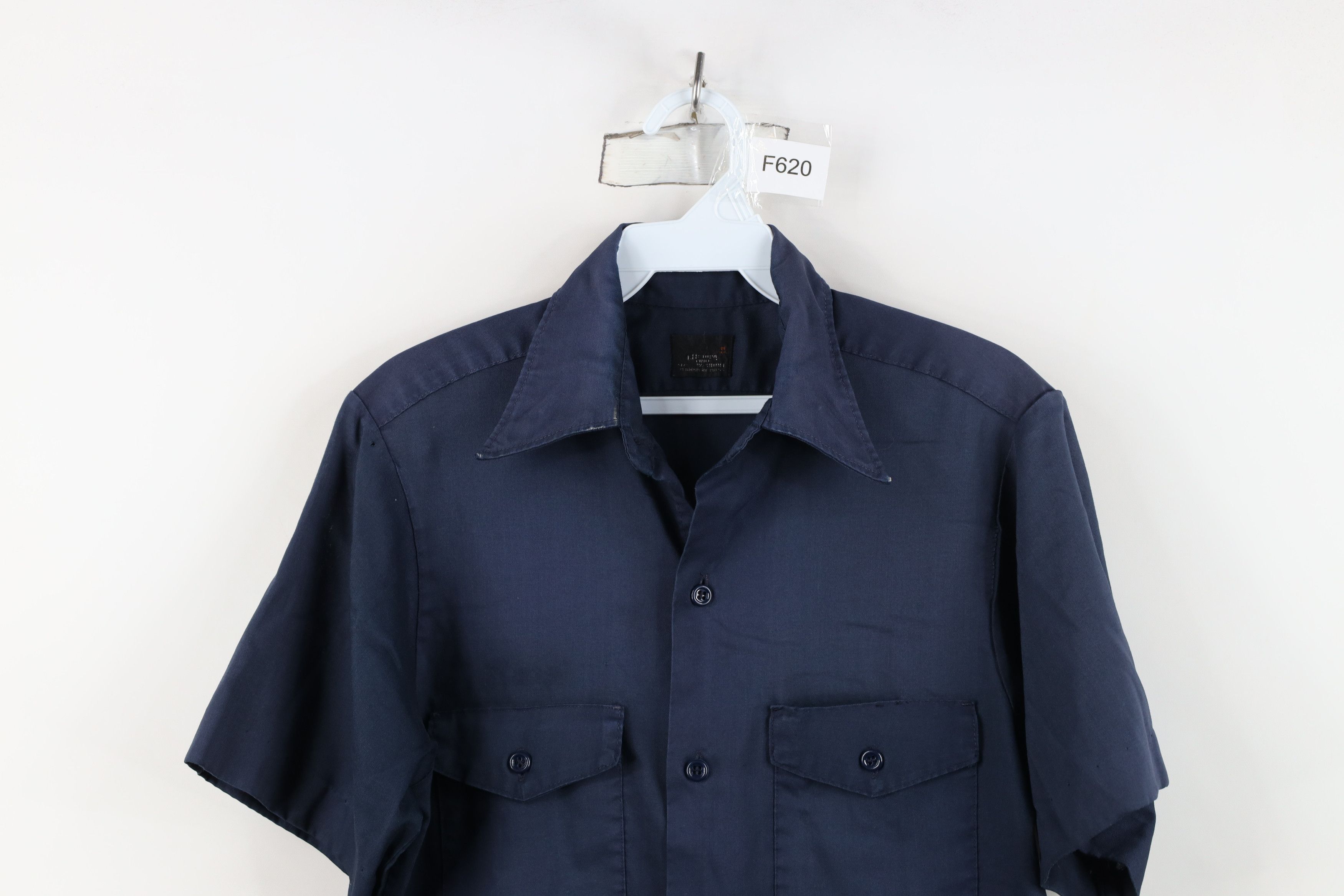 Lee Vintage 70s Lee Workwear Mechanic Button Shirt Blue USA Size US M / EU 48-50 / 2 - 2 Thumbnail