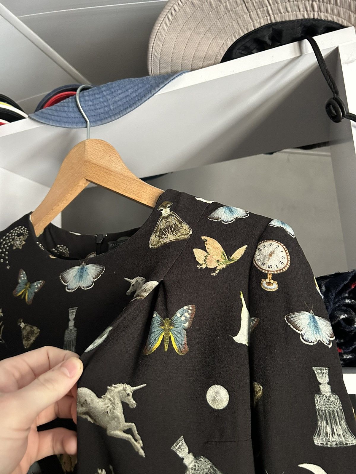 Alexander McQueen Vintage Alexander McQueen Black Butterfly Print Dress Size M / US 6-8 / IT 42-44 - 3 Thumbnail