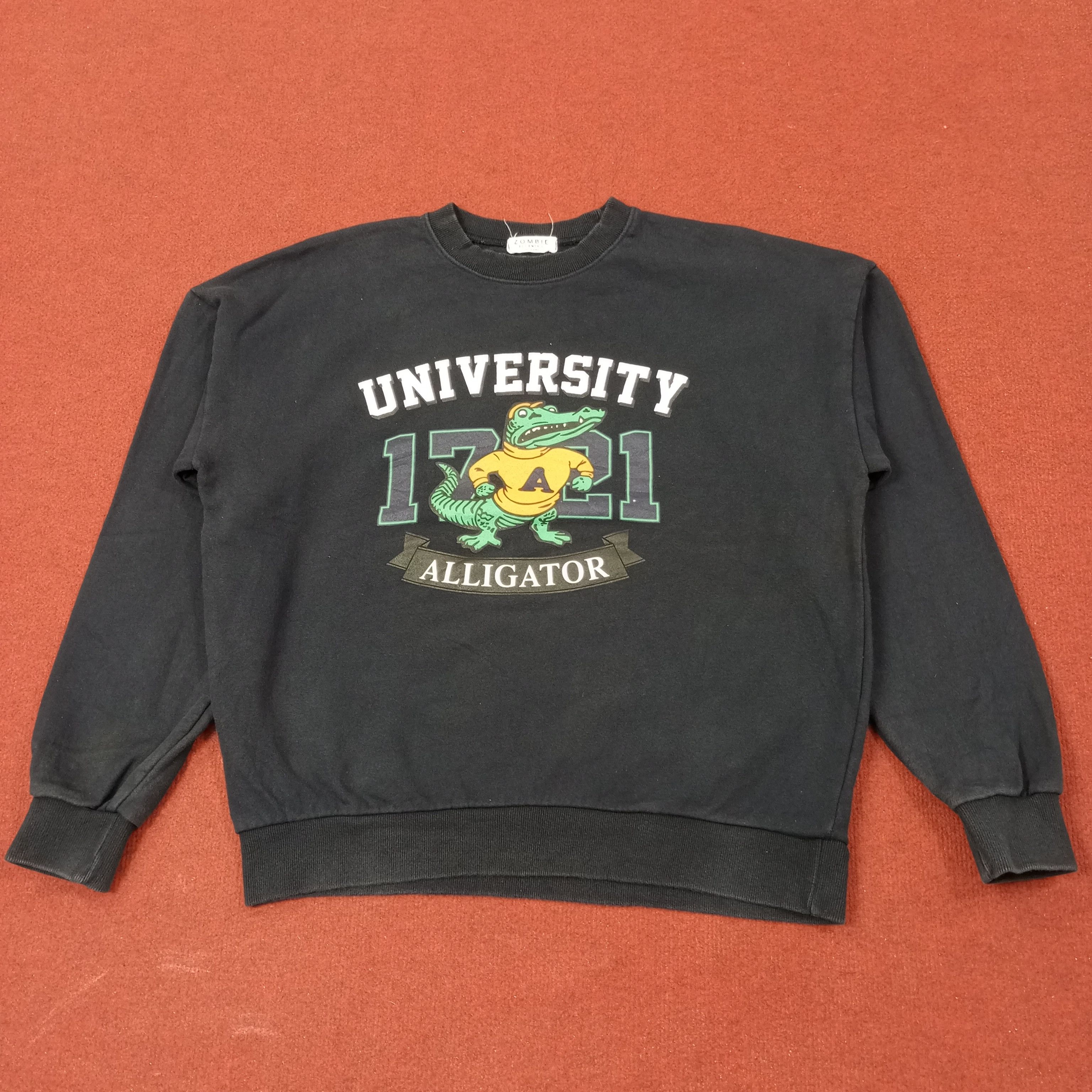 Vintage University Alligator Sweatshirt c248n28 Size US L / EU 52-54 / 3 - 1 Thumbnail