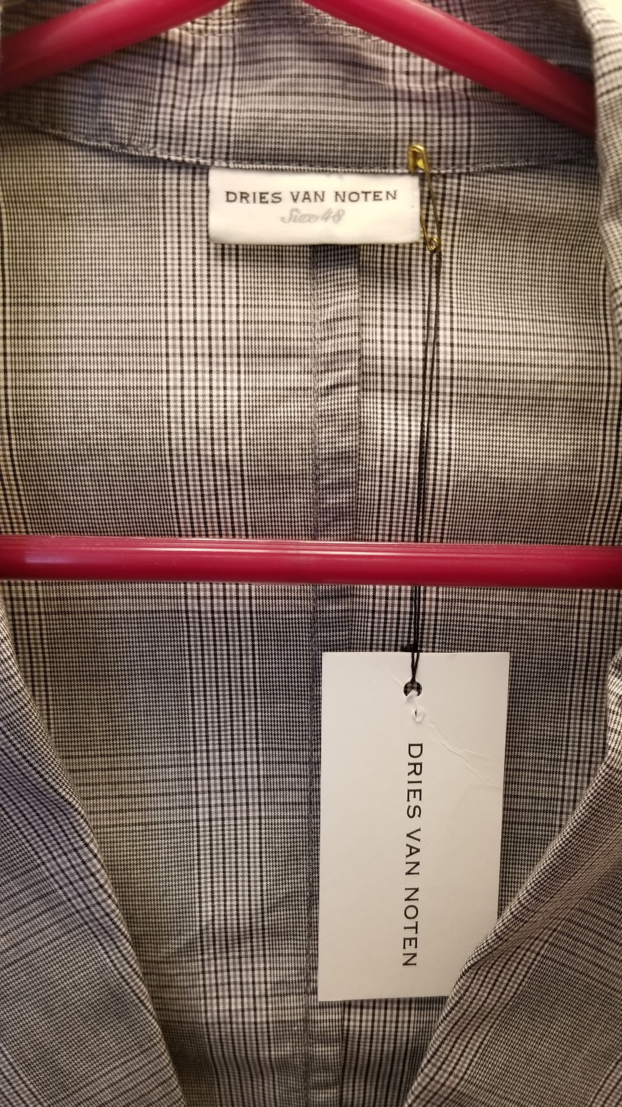 Dries Van Noten Dries Van Noten Gray Check Blazer Size 38R - 2 Thumbnail