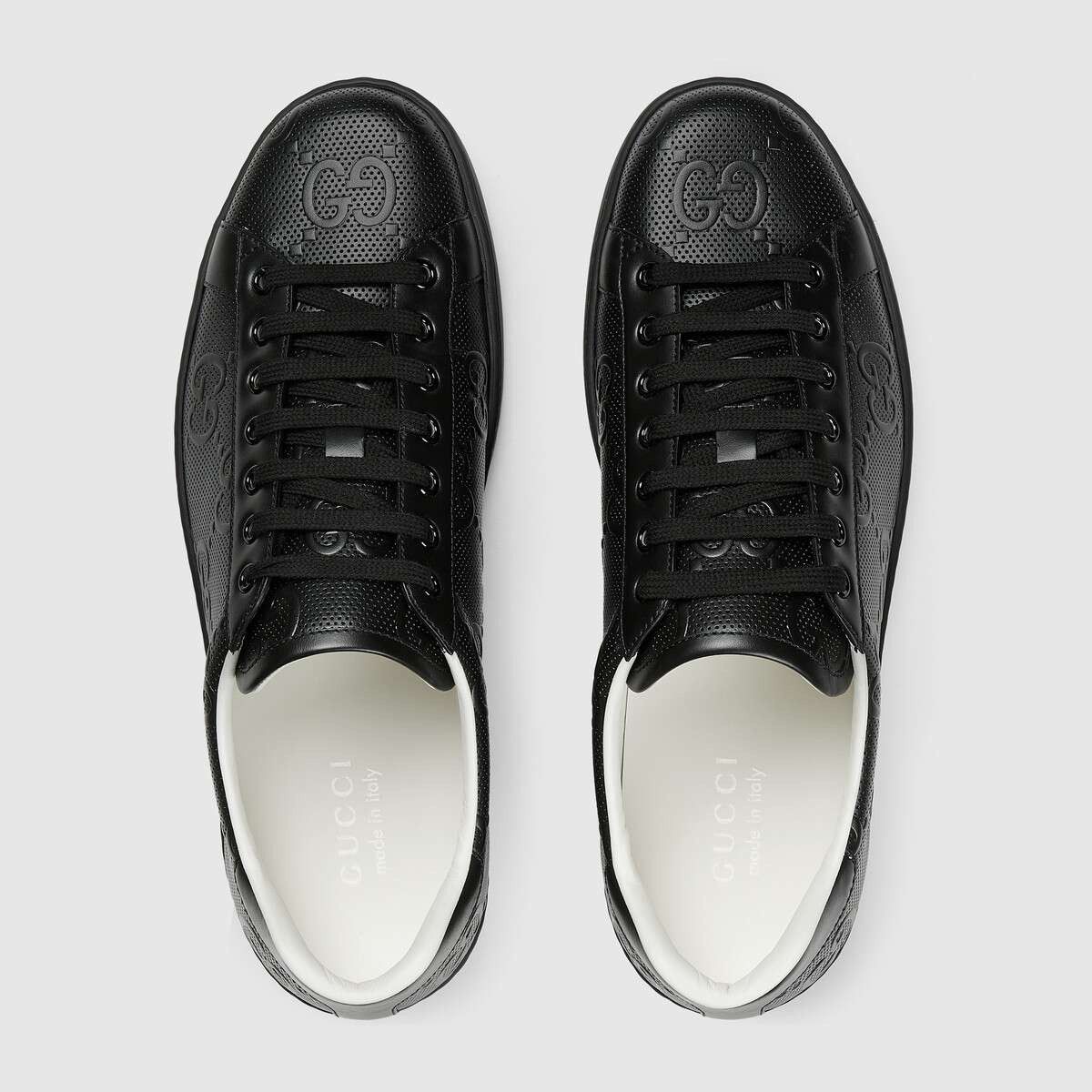 Gucci o1loc1c0625 Ace GG Embossed Sneakers in Black Size US 9.5 / EU 42-43 - 4 Thumbnail