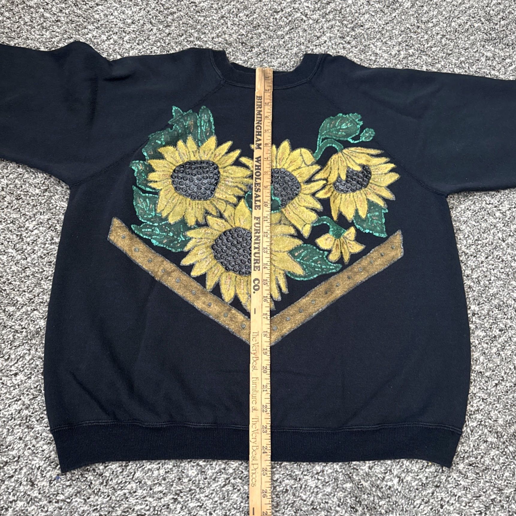 Sunflower VINTAGE Sunflower Sweatshirt Womens XL 90s Handmade Painted Glitter Graphic Crew Size XL / US 12-14 / IT 48-50 - 4 Thumbnail