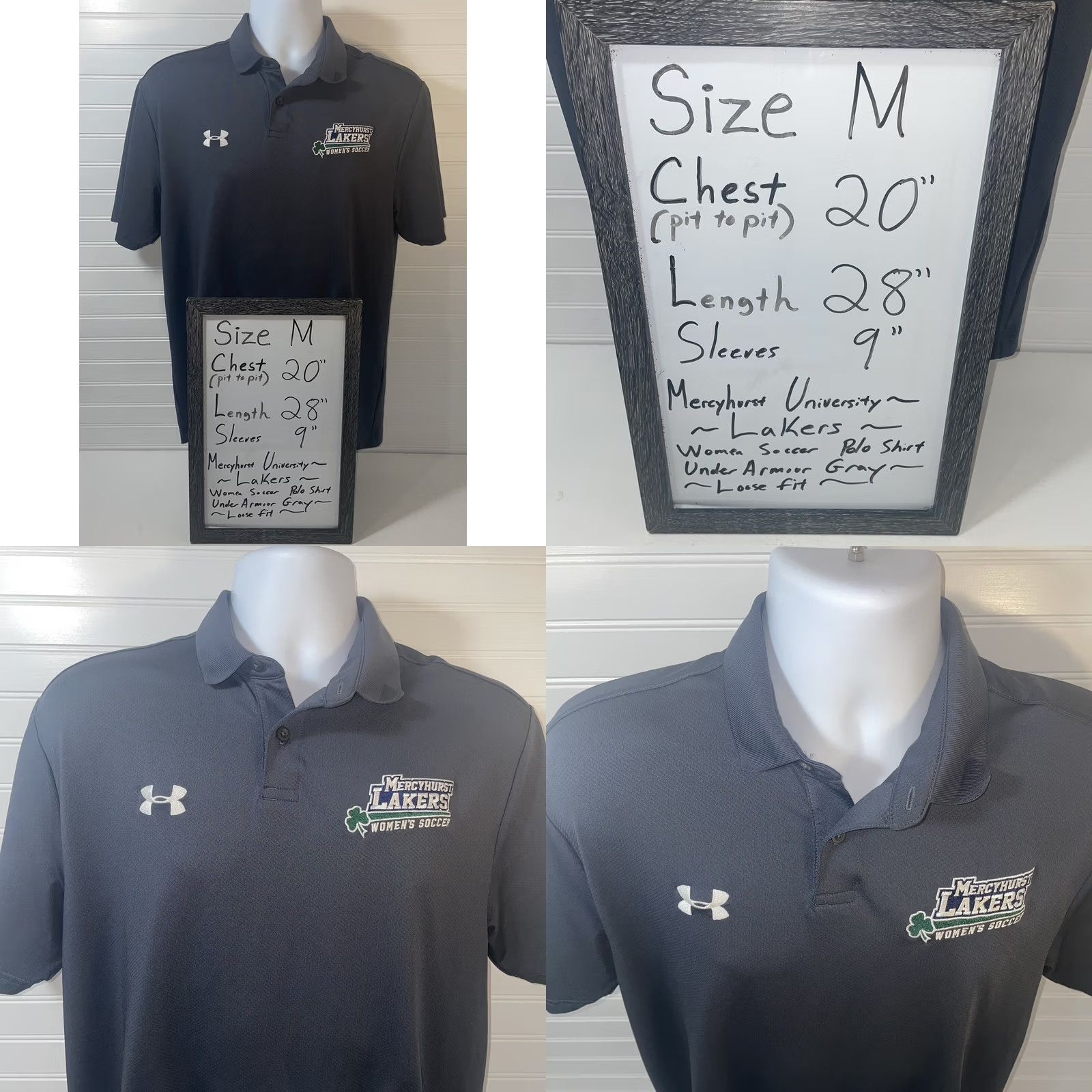Under Armour Mercyhurst University Lakers Women Soccer Polo Shirt - Gray - Medium - Under Armour HeatGear Size M / US 6-8 / IT 42-44 - 10 Thumbnail