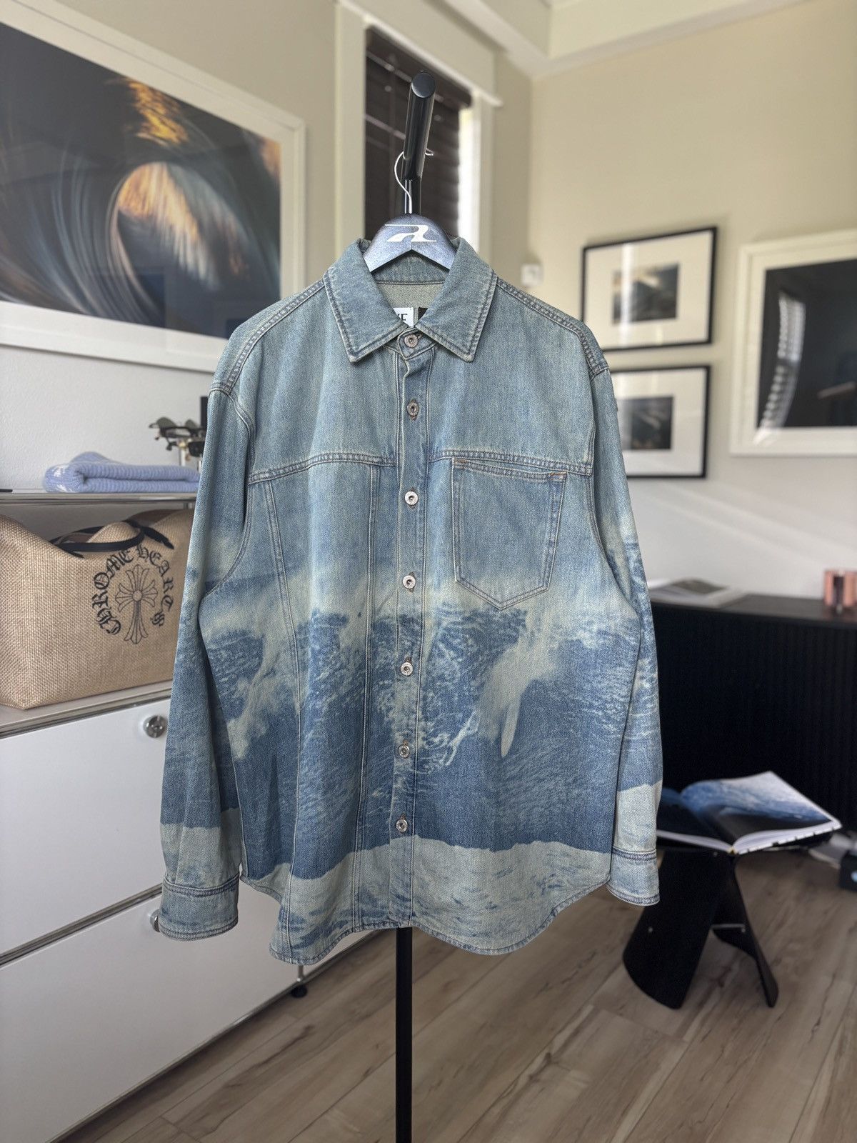 Loewe 🏄🏼‍♂️ LOEWE BLUE DENIM SURF WAVE SHIRT Size US XL / EU 56 / 4 - 2 Thumbnail