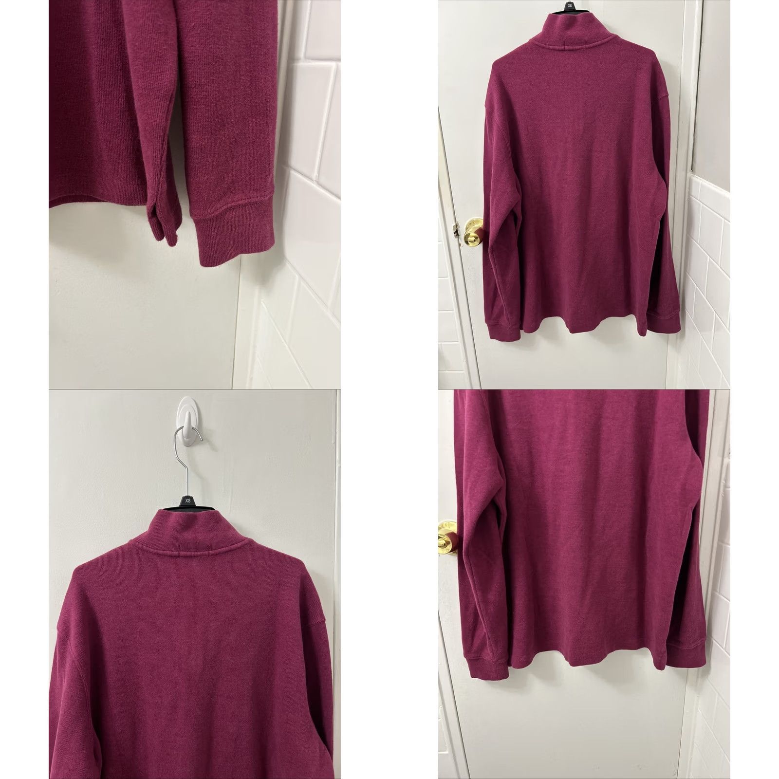 Ralph Lauren Polo Ralph Lauren Sweater Mens L Pink 1/4-Zip Pullover Cotton Knit Rib-Knit Pony Logo Embroidered Solid Long Sleeve Classic Fit Fall Winter Spring Size US L / EU 52-54 / 3 - 8 Thumbnail