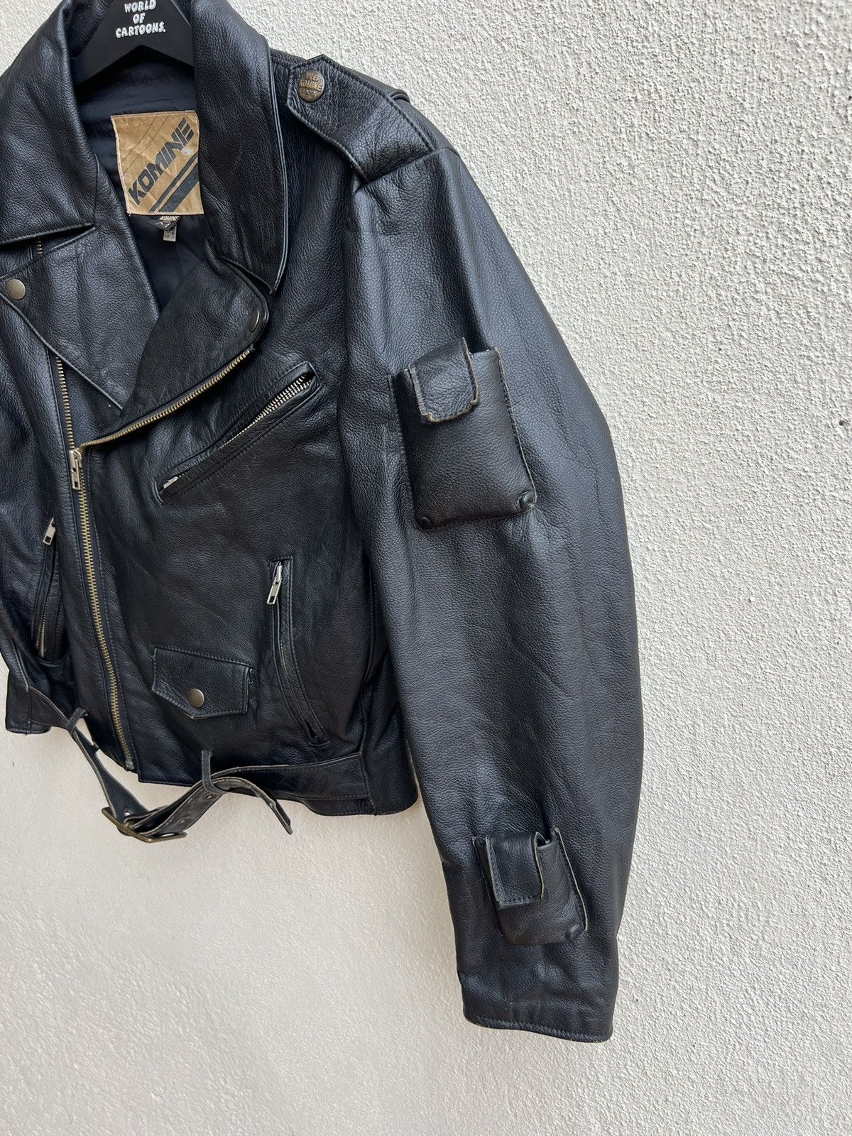 Leather Vintage KOMINE Japan Black Cow Leather Motorcycle Jacket Size US M / EU 48-50 / 2 - 10 Thumbnail