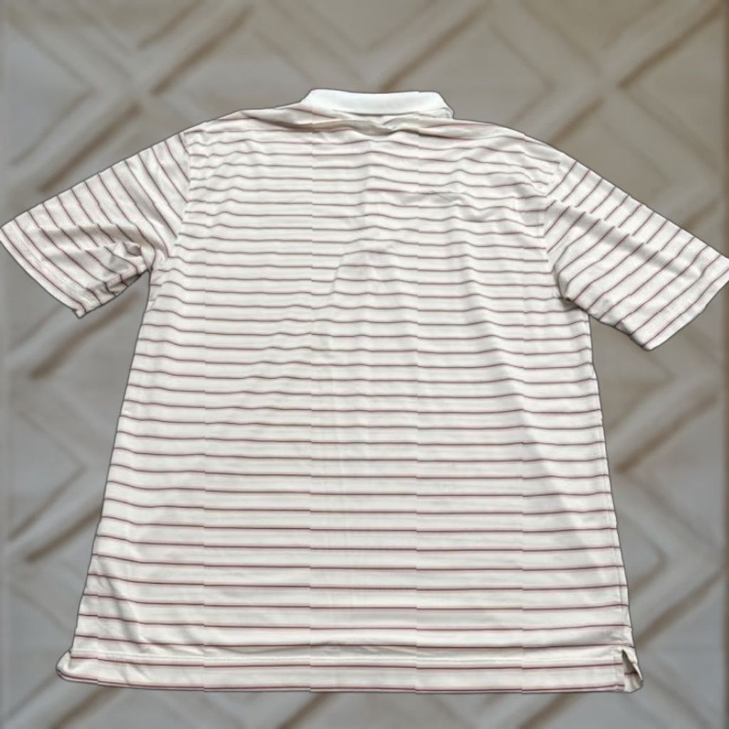 Nike Nike Golf Dri-Fit Performance Polo Shirt Men Large White Striped Polo Nike Golf Size US L / EU 52-54 / 3 - 1 Thumbnail