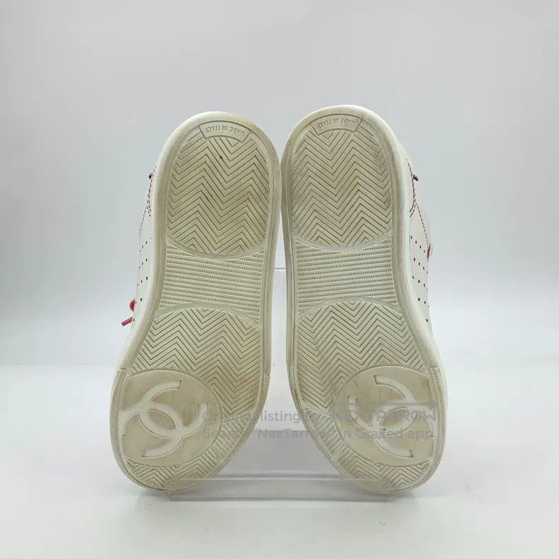 Chanel Chanel White and pink colour-matched plush casual sneakers Size US 6.5 / IT 36.5 - 5 Thumbnail