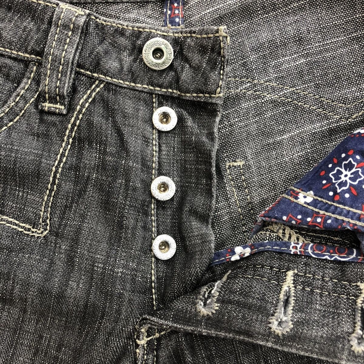 Antik Denim × If Six Was Nine × Vintage Vintage Antik Denim Distressed Embrodired Lgb Flared Jeans Size US 28 / EU 44 - 14 Thumbnail