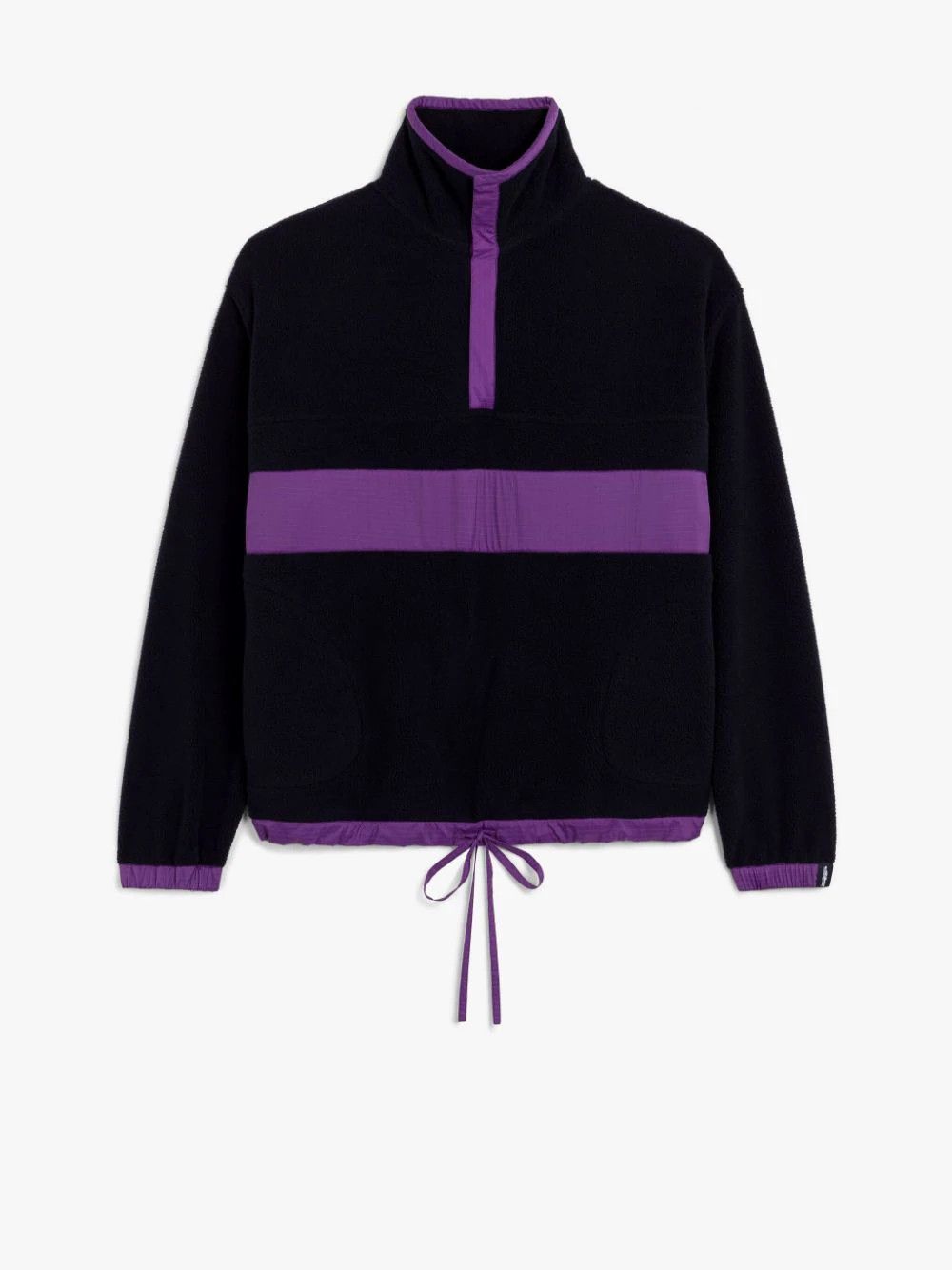 image of Mackintosh O1Mle0424 Fleece Popover Jacket In Black/purple, Men's (Size Small)