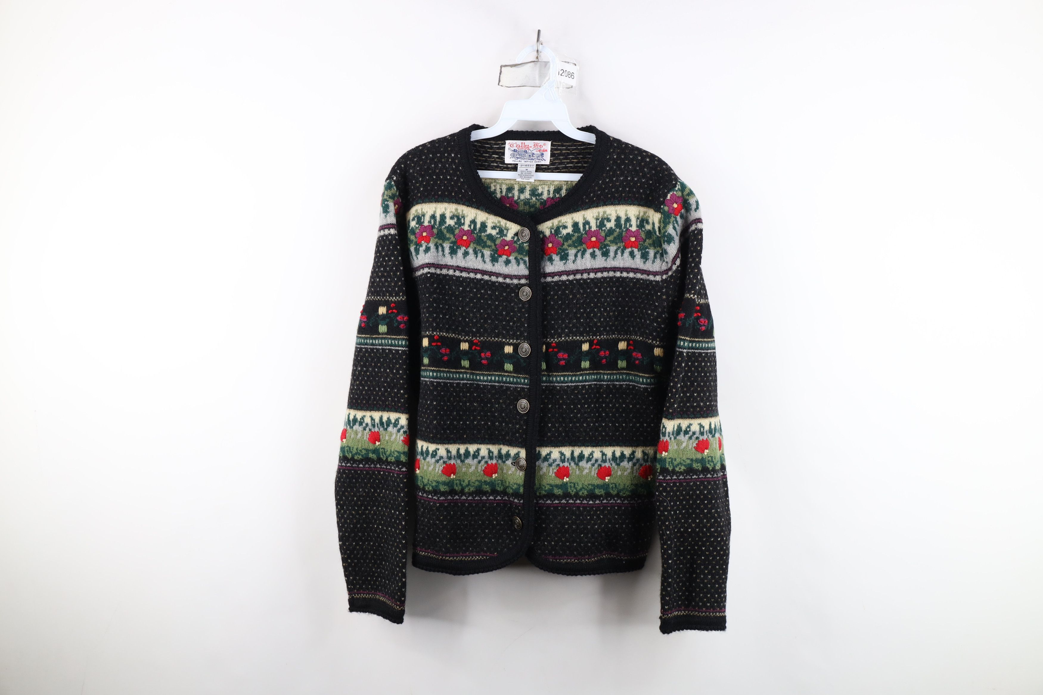 Vintage Vintage 90s Streetwear Wool Fair Isle Cardigan Sweater Size M / US 6-8 / IT 42-44 - 1 Thumbnail