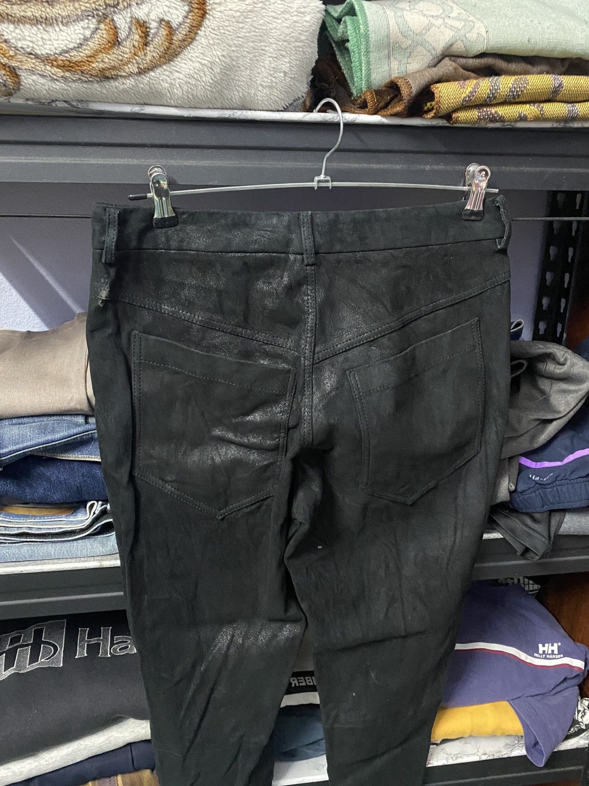 Helmut Lang Helmut Lang Black Shiny Metallic SheepSkins Pants Size US 30 / EU 46 - 4 Thumbnail