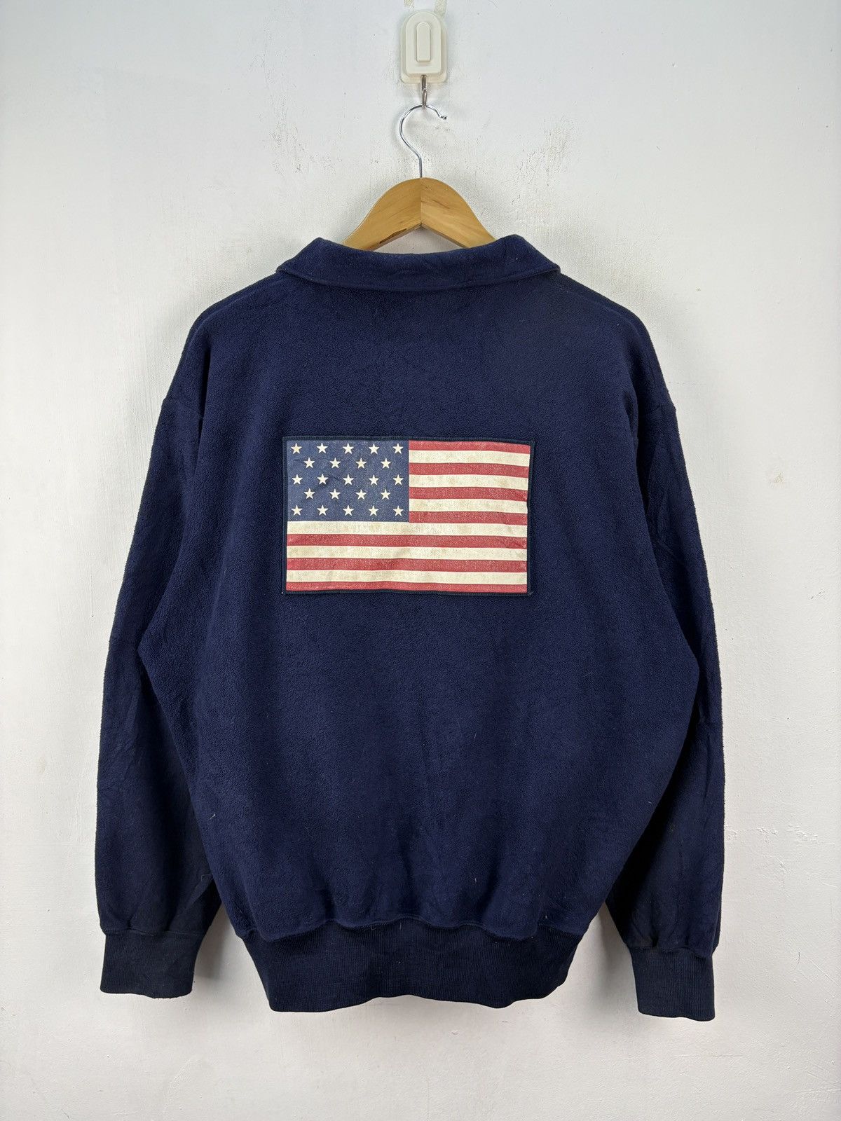 Ralph Lauren Vintage 80s Polo Sport Ralph Lauren Pullover Fleece US FLAG Size US L / EU 52-54 / 3 - 3 Thumbnail