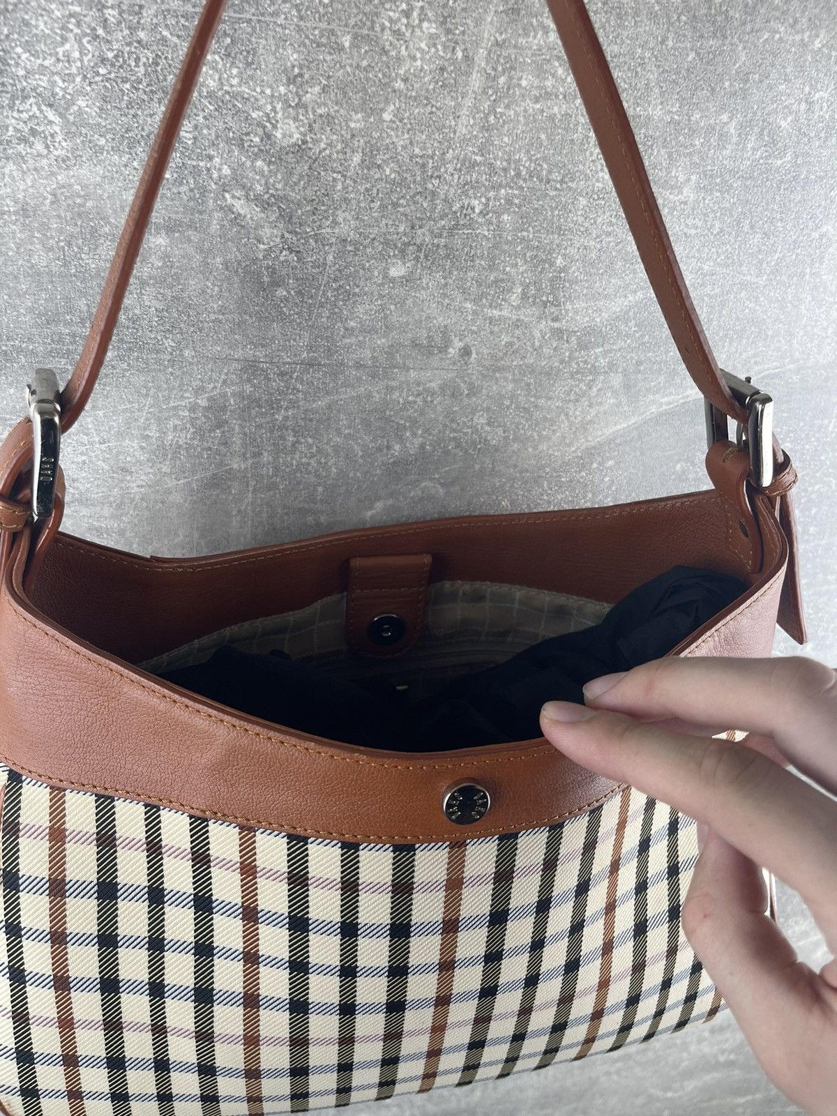 DAKS × Vintage Daks London Brown Leather Shoulder Future Tote Bag Size ONE SIZE - 8 Thumbnail