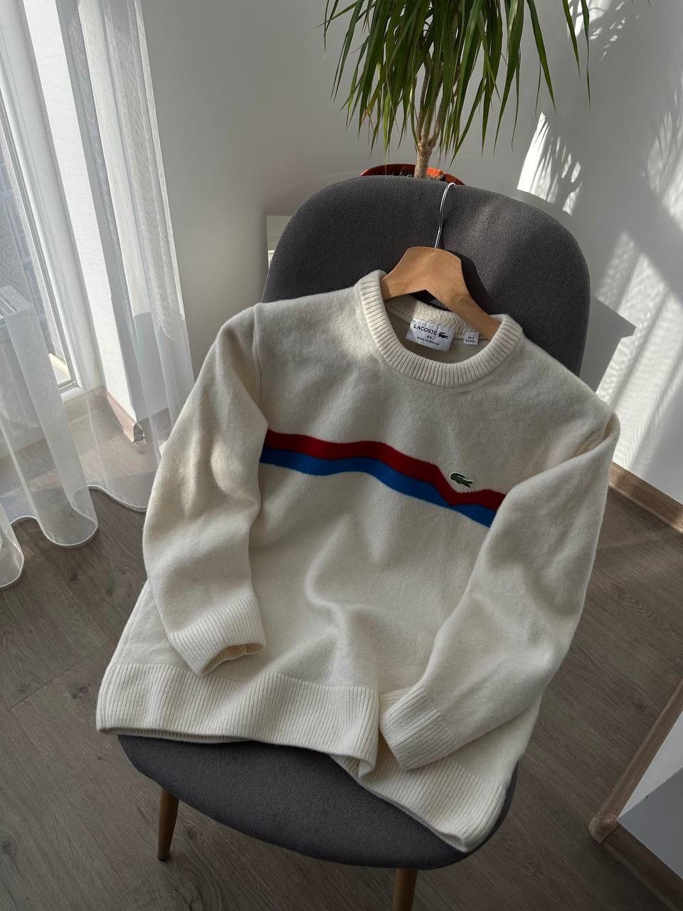 Lacoste × Vintage Vintage Lacoste France White Wool Sweater Size S / US 4 / IT 40 - 8 Thumbnail