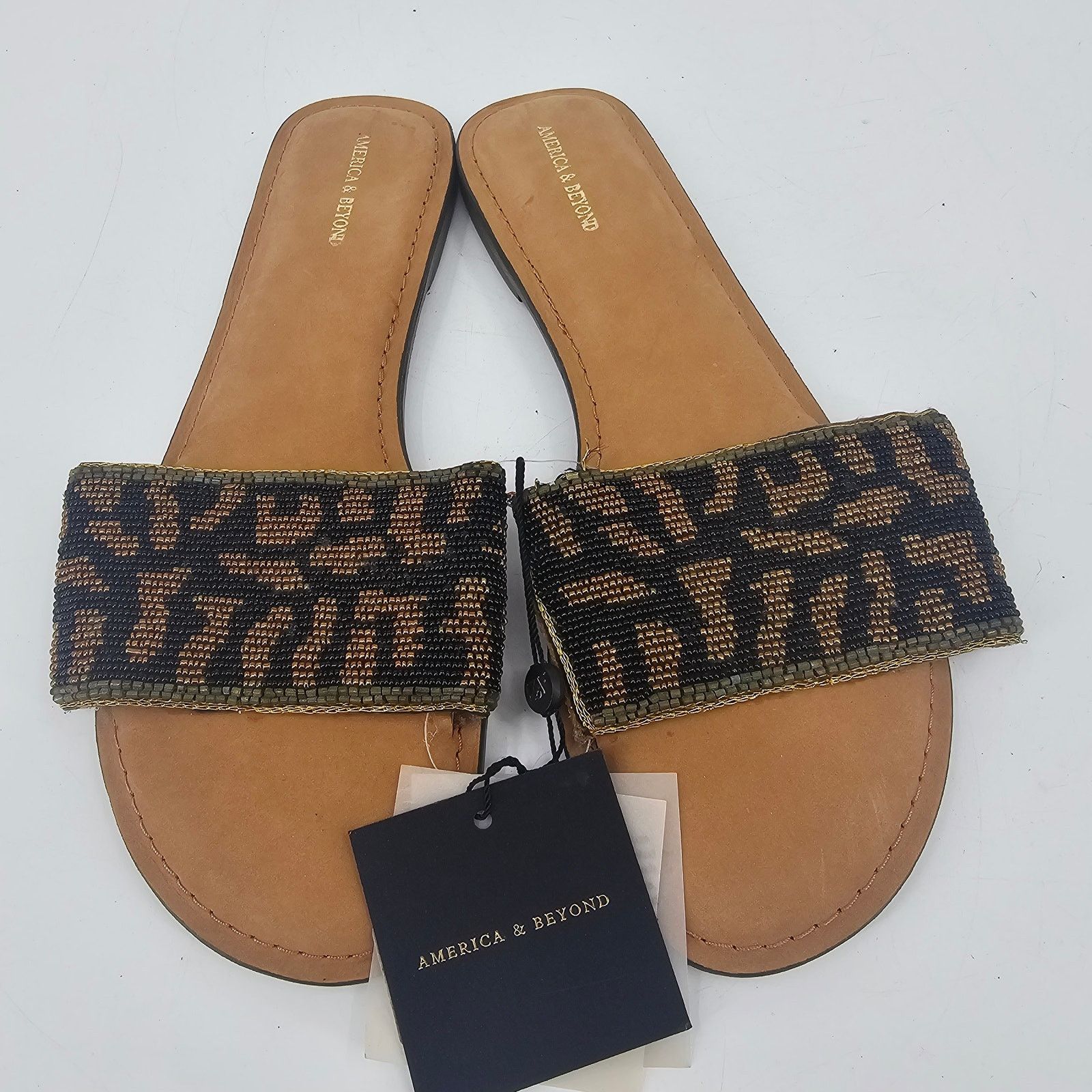 Other America & Beyond Beaded Leopard Slip-on Sandal 41 10 Size US 10 / IT 40 - 2 Thumbnail