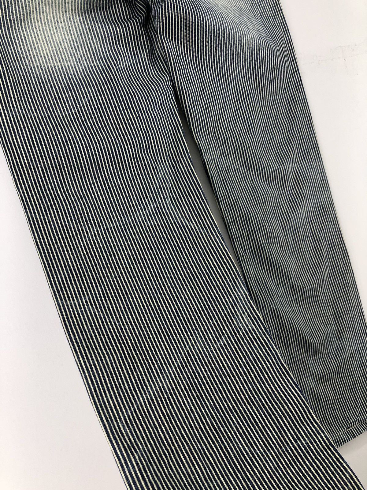 Japanese Brand Vintage Japanese Wave List Distressed Hickory Stripe Jeans Size US 29 - 15 Thumbnail