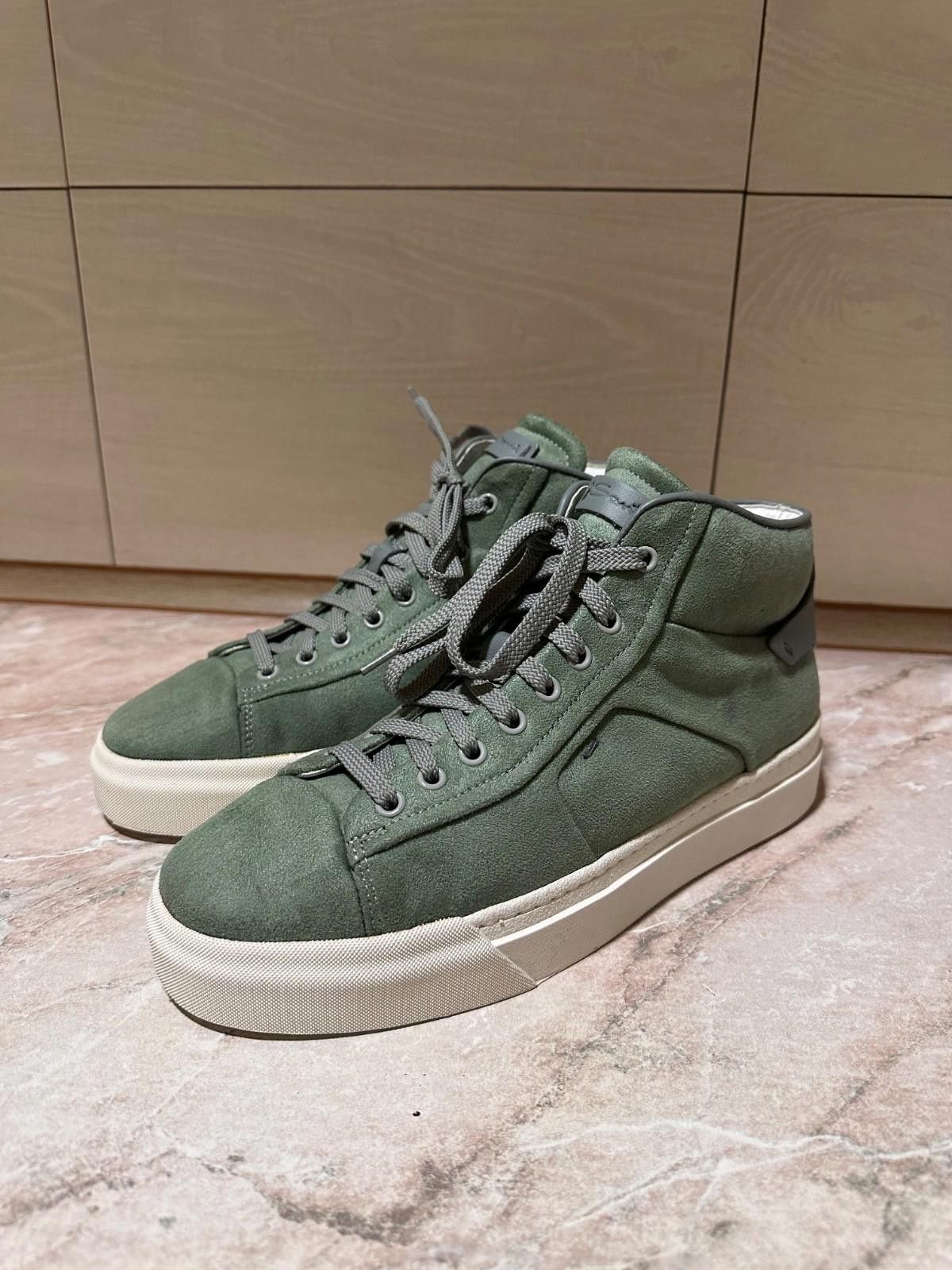 Santoni Santoni High Top Light Green Suede Trainer US8.5 UK 7.5 Size US 7.5 / EU 40-41 - 1 Thumbnail