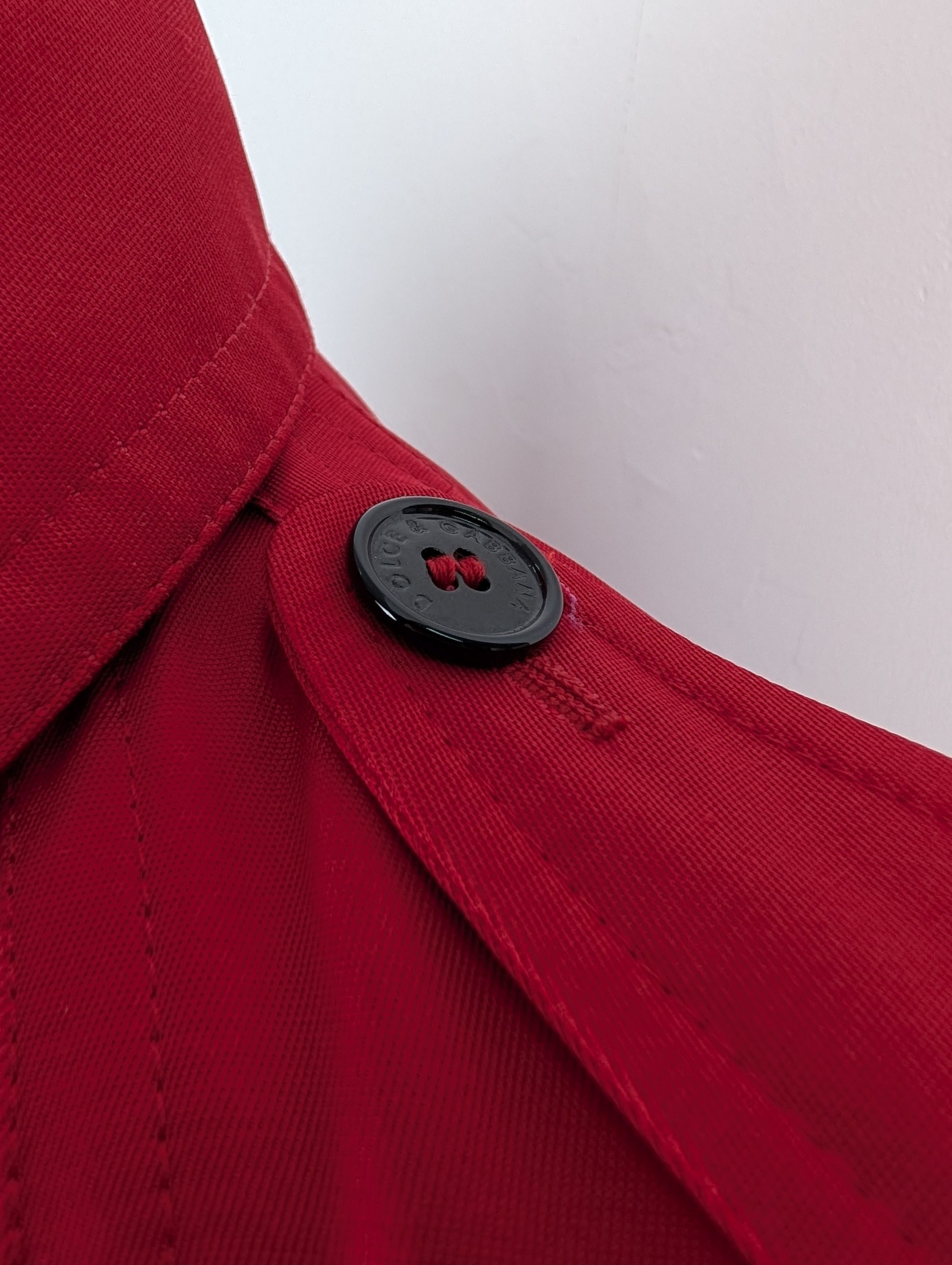 Dolce & Gabbana Red Shimmering Mid-Length Trench Coat Size S / US 4 / IT 40 - 10 Thumbnail
