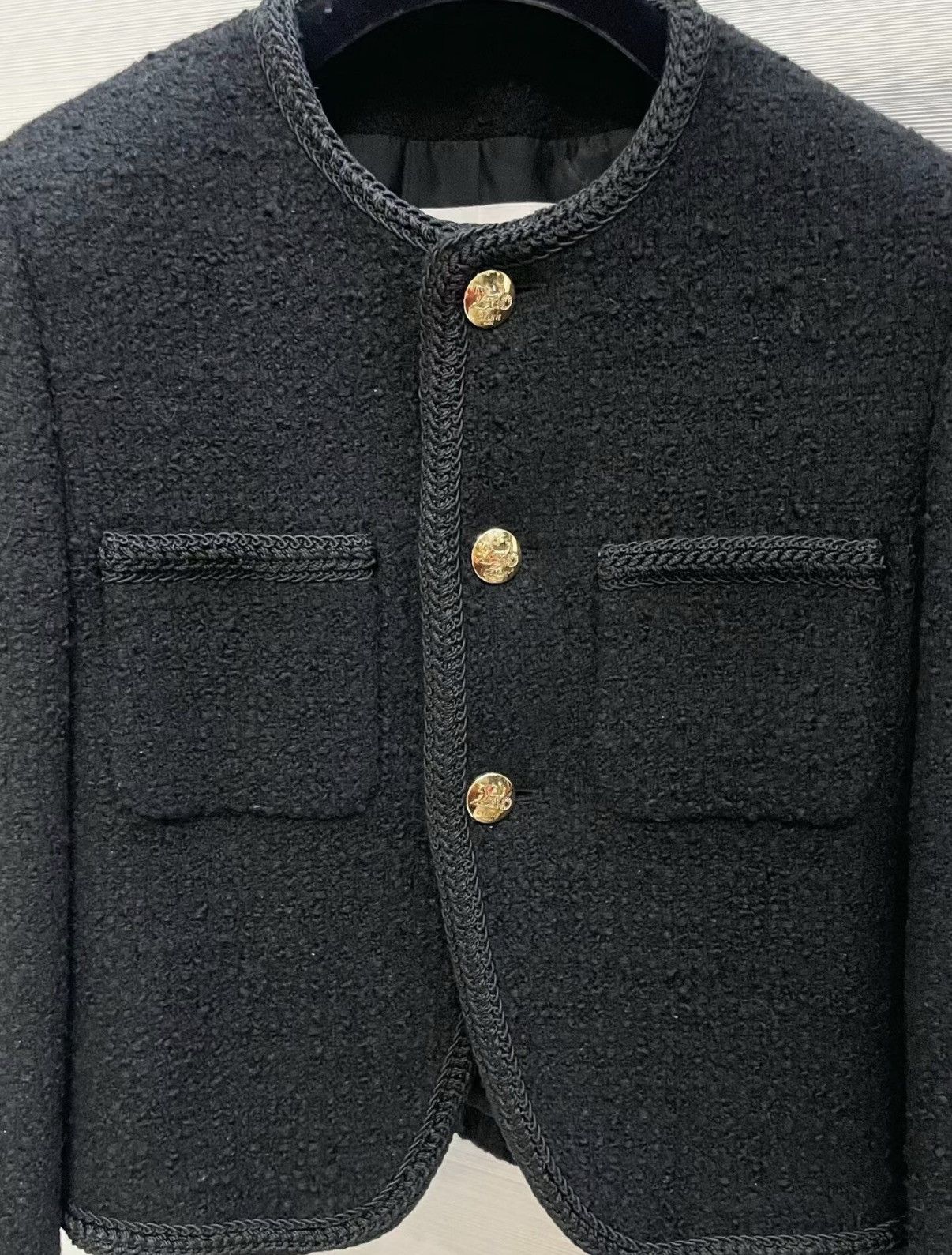 Celine Celine Classic Black Wool Cropped Jacket J33 Size XS / US 0-2 / IT 36-38 - 2 Thumbnail