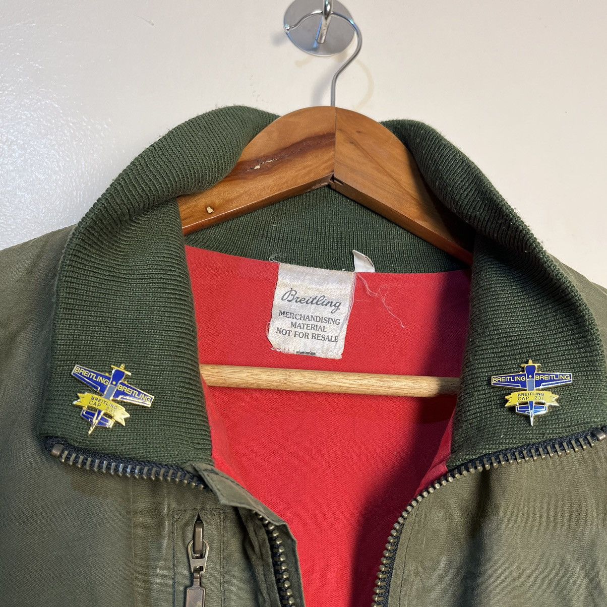 Alpha Industries Vintage Breitling Aviation Pained Waxed Bomber Jacket Size US L / EU 52-54 / 3 - 14 Thumbnail