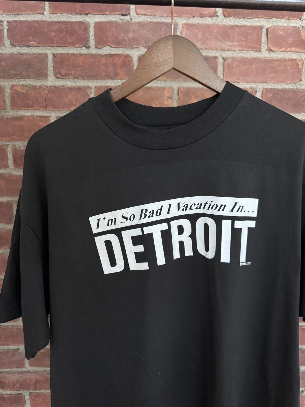 Vintage Vintage 90s - I’m So Bad I Vacation In Detroit Tee Size US XL / EU 56 / 4 - 2 Thumbnail