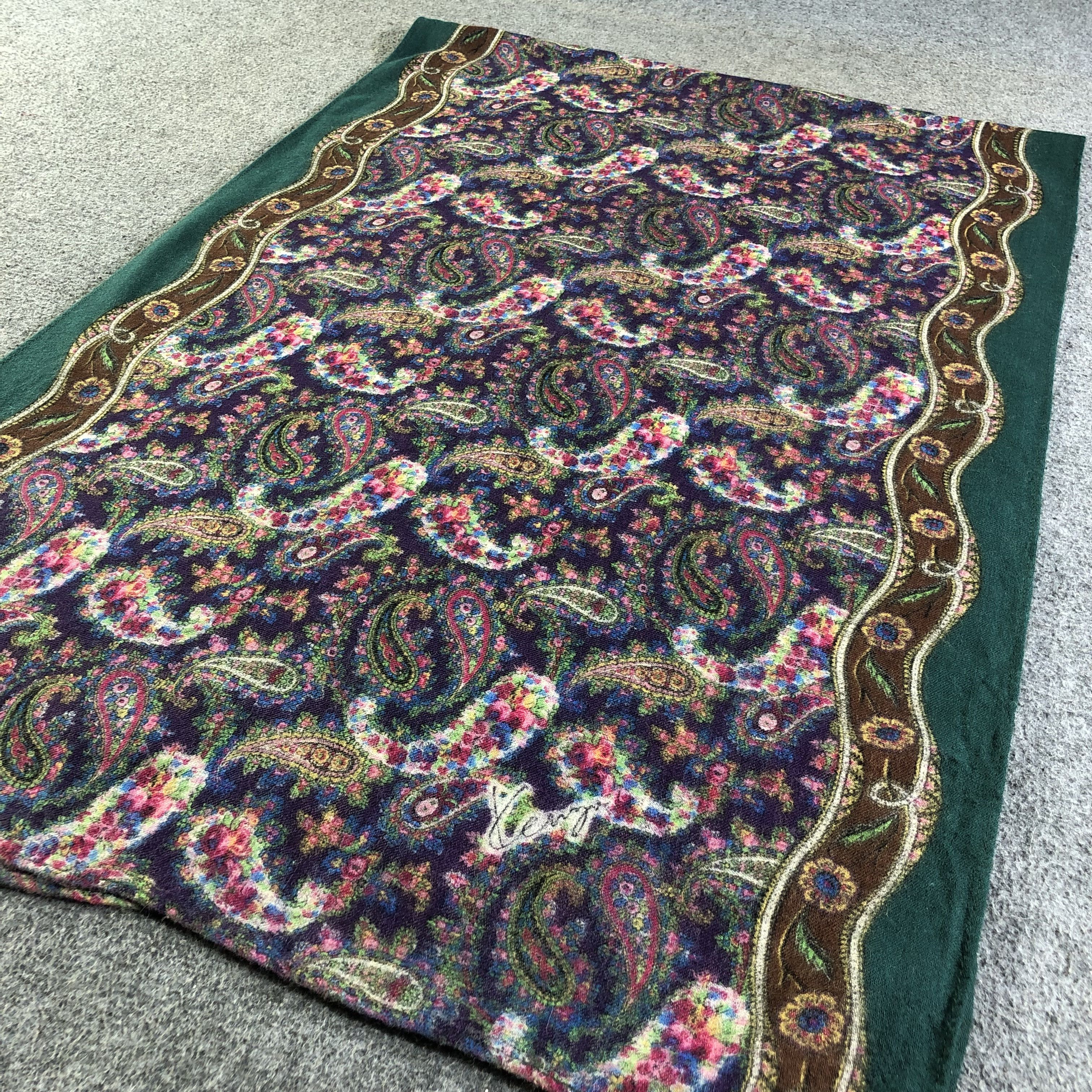 Kenzo Kenzo Paisley Wool Stole Scarf Muffler Neckwear V2078 Size ONE SIZE - 3 Thumbnail