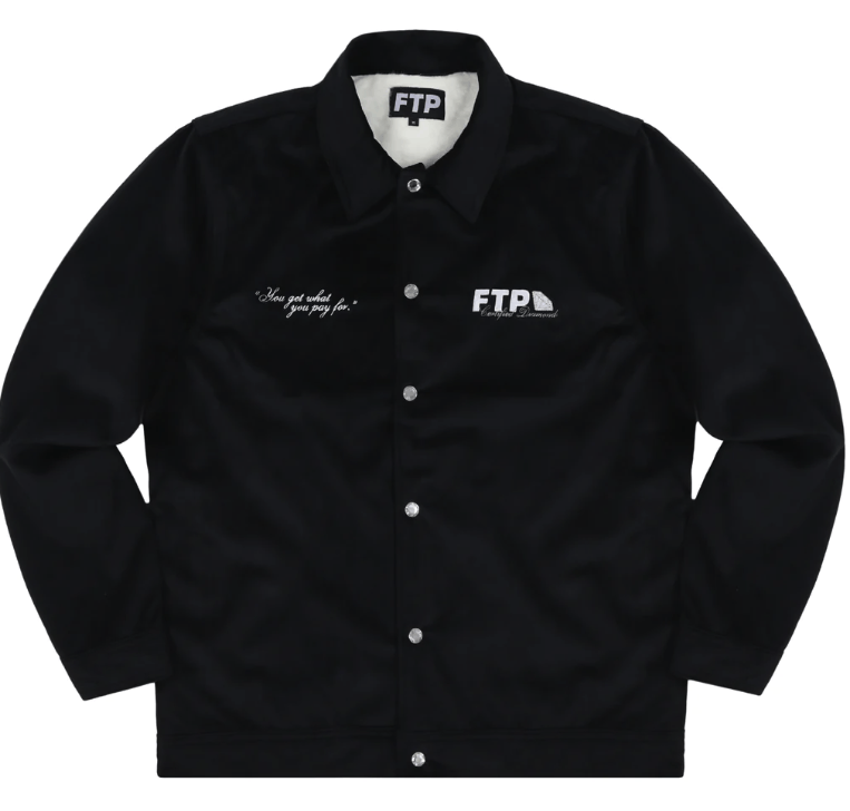 image of Fuck The Population Ftp Diamond Dealer Coaches Jacket Black Size Xl, Men's