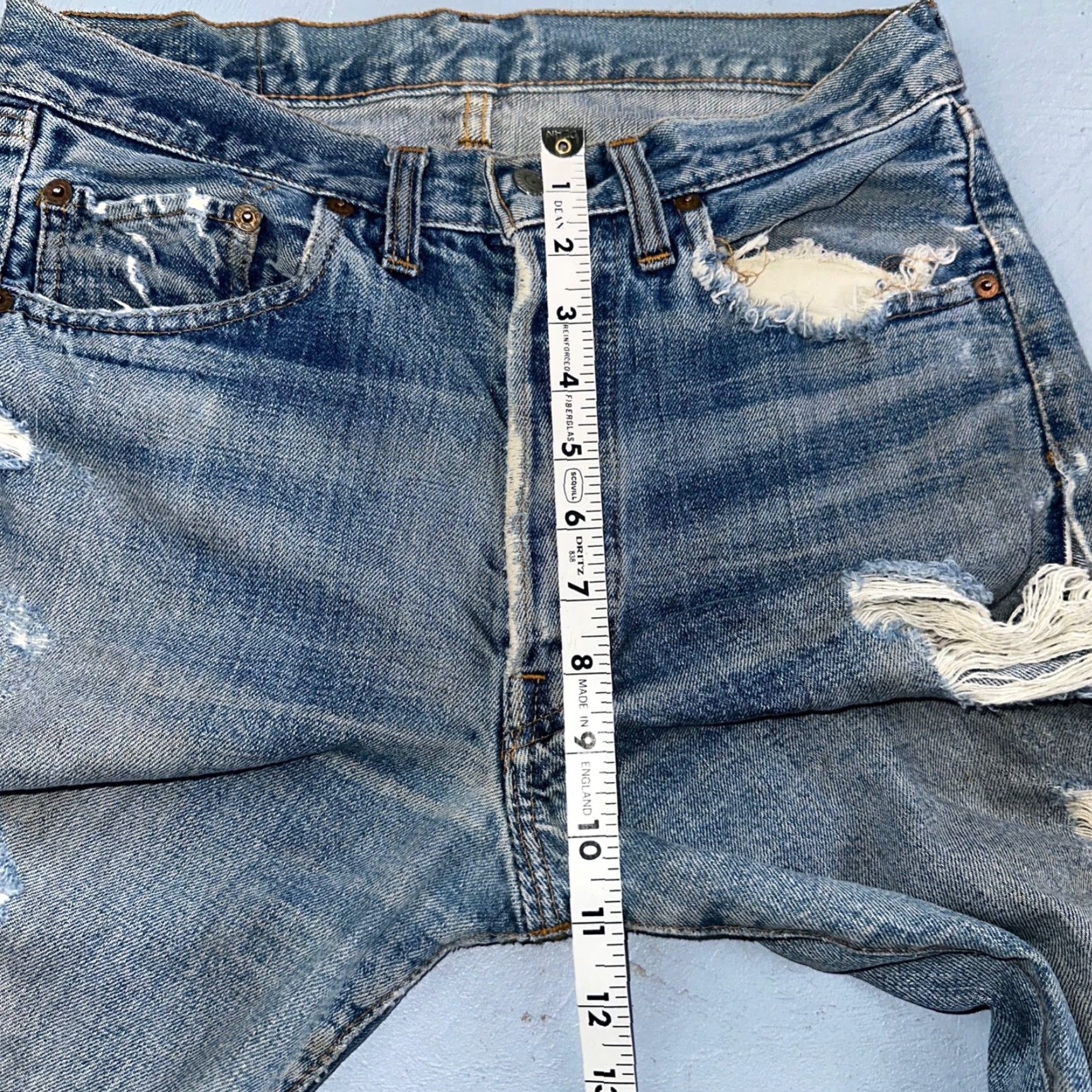 Levi's VINTAGE Levi's 501 Jeans Levi's 501XX 70s 80s USA Straight 31x34 Light Denim Distressed Jeans Men Size US 31 - 7 Thumbnail