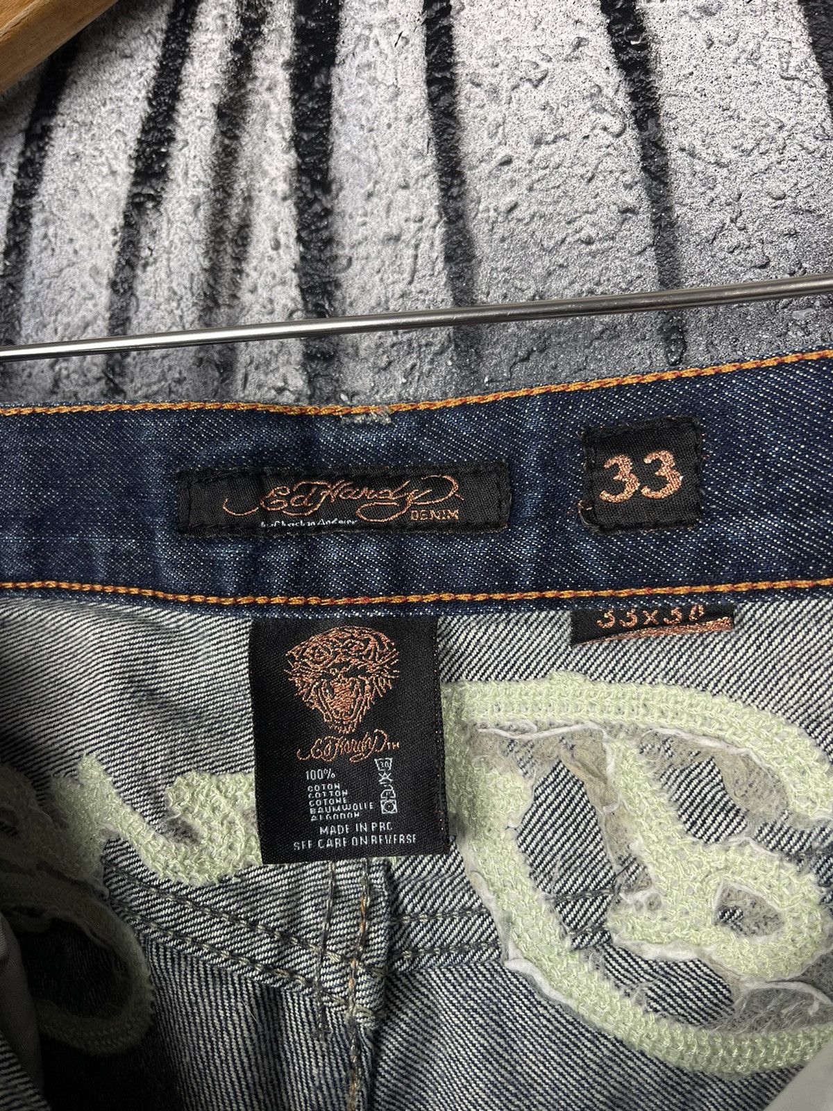 Christian Audigier Ed Hardy by Christian Audigier Vintage Skull Logo Jeans Size US 33 - 8 Thumbnail