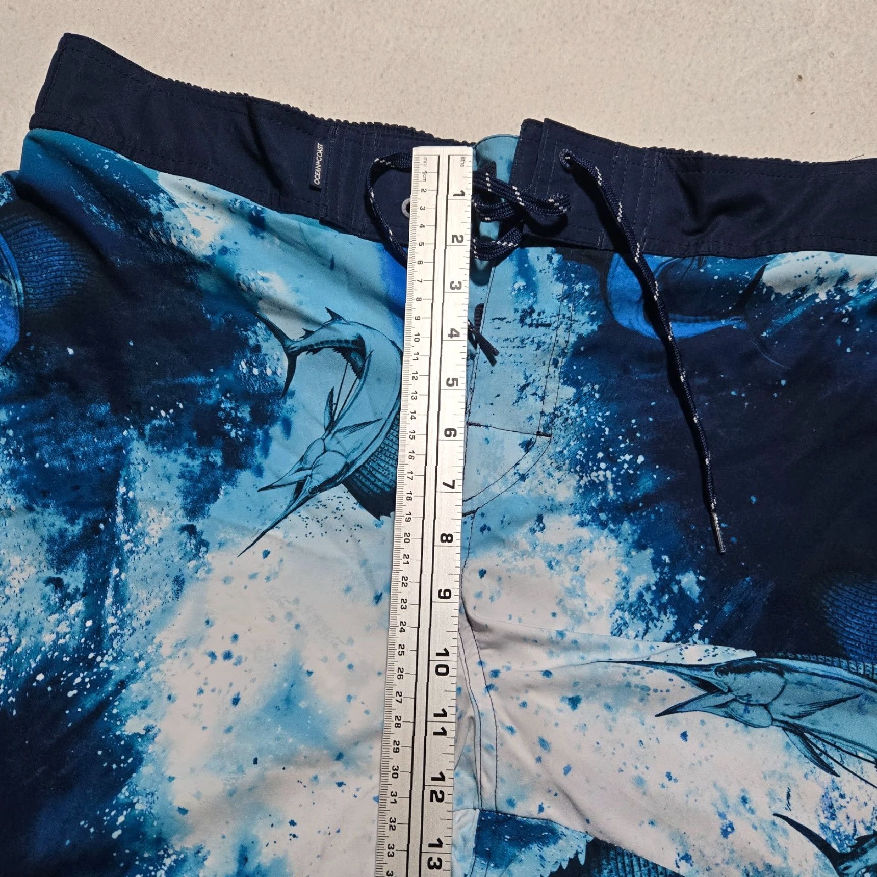 Vintage Ocean & Coast Swim Trunks Men Ocean & Coast Trunks XL Blue Fish Back Pocket Drawstring Elastic Adult Men Size ONE SIZE - 6 Thumbnail