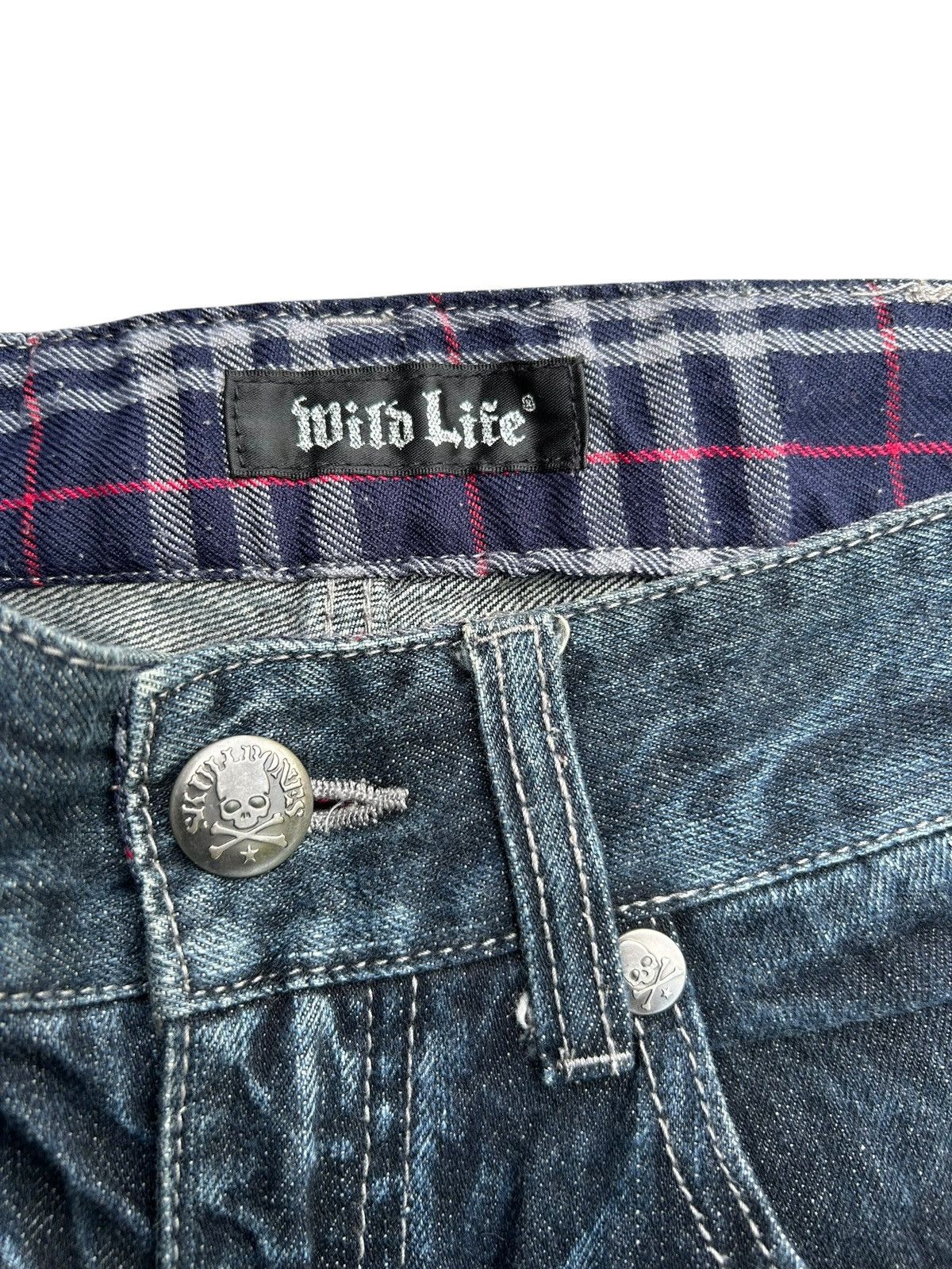 If Six Was Nine SKULL BONES WILD LIFE JAPANESE PUNK BONDAGE DENIM JEANS ☠️ Size US 31 - 7 Thumbnail