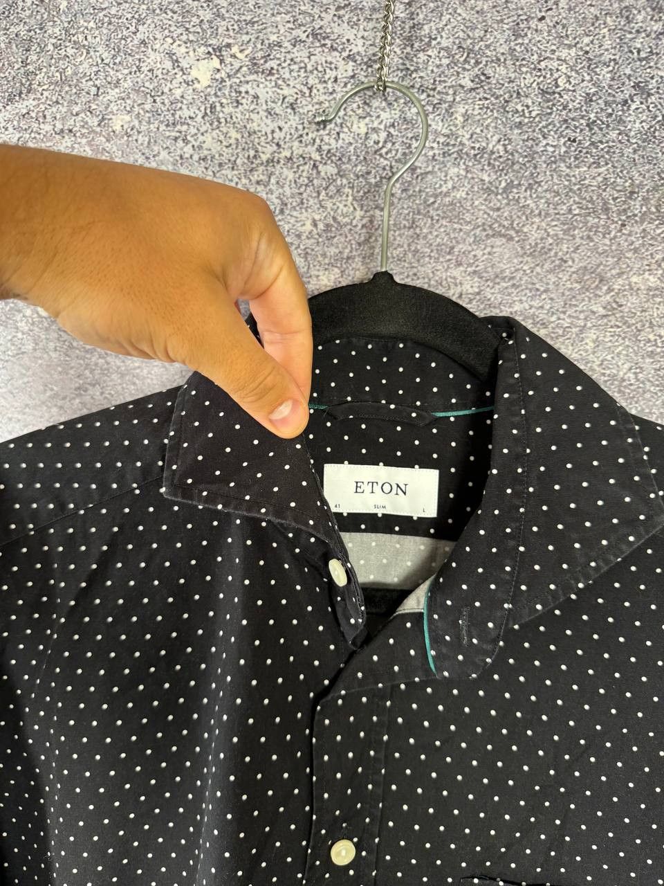 Eton Eton Shirt Large Black Dress Button Up Spread Collar Size US L / EU 52-54 / 3 - 7 Thumbnail