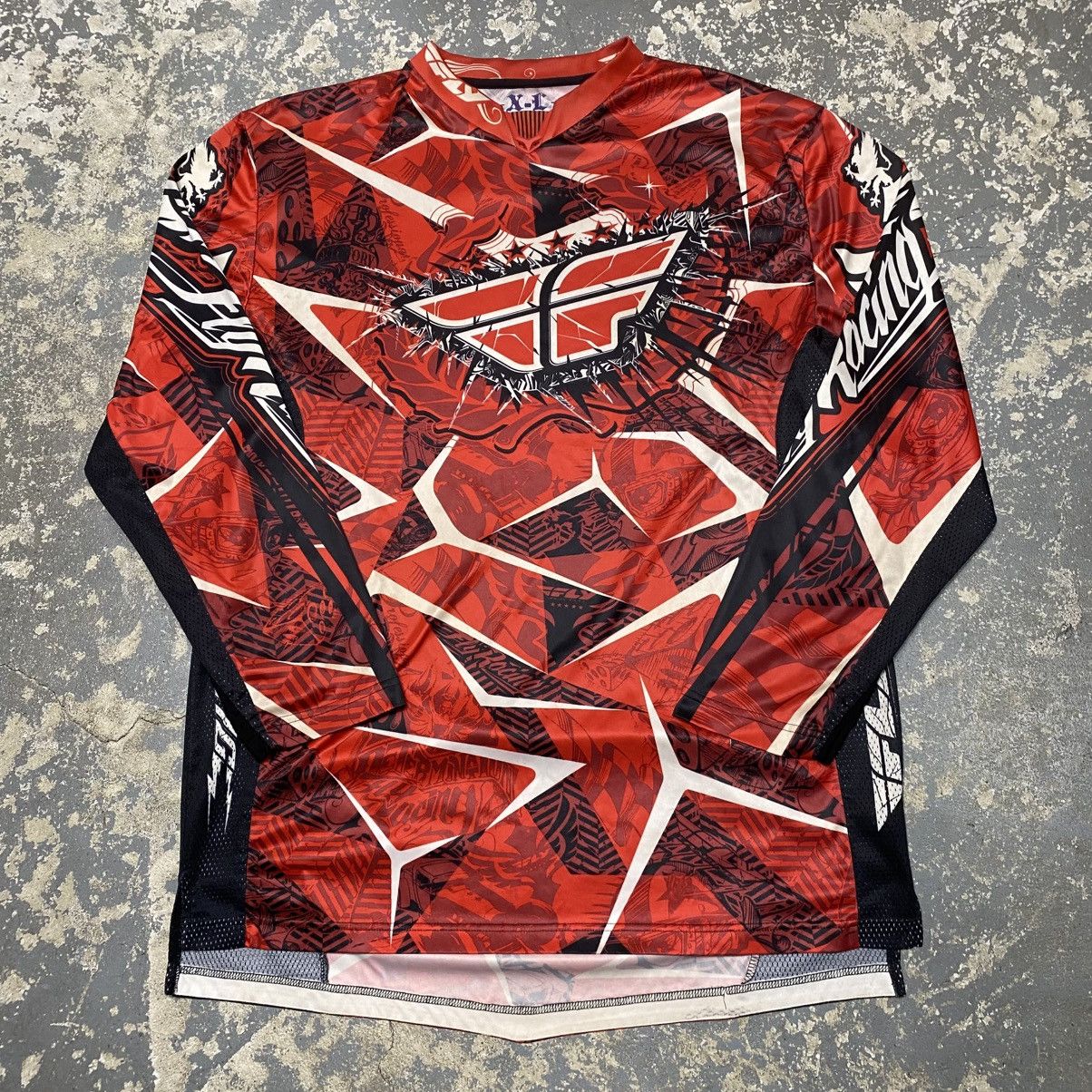 Fox Racing × Vintage Vintage Fly Racing Motor-cross Jersey Long Sleeve Tshirt Size US XL / EU 56 / 4 - 1 Thumbnail