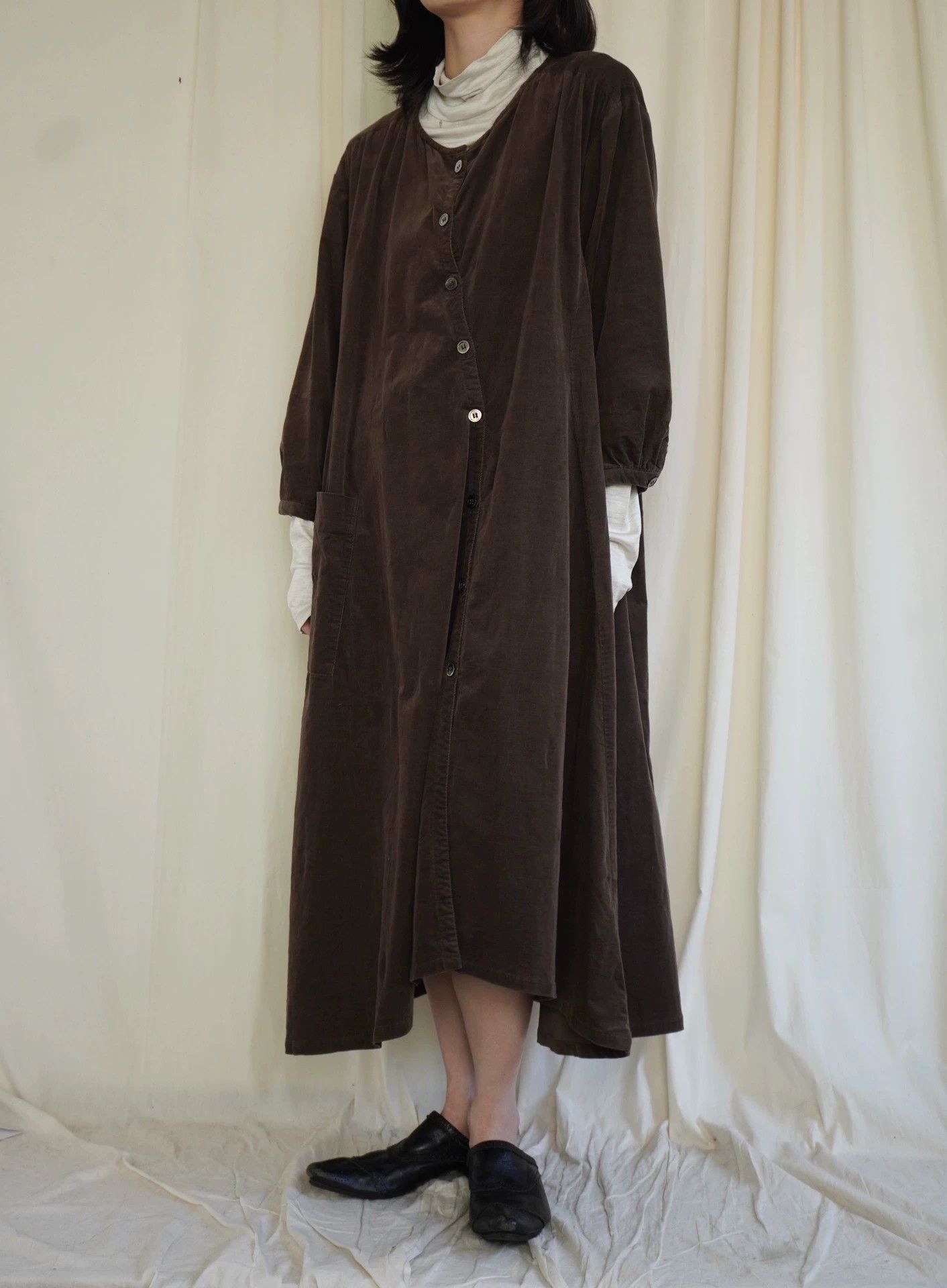Y's Y's 1980s Living Corduroy Asymmetric Robe Size ONE SIZE - 4 Thumbnail