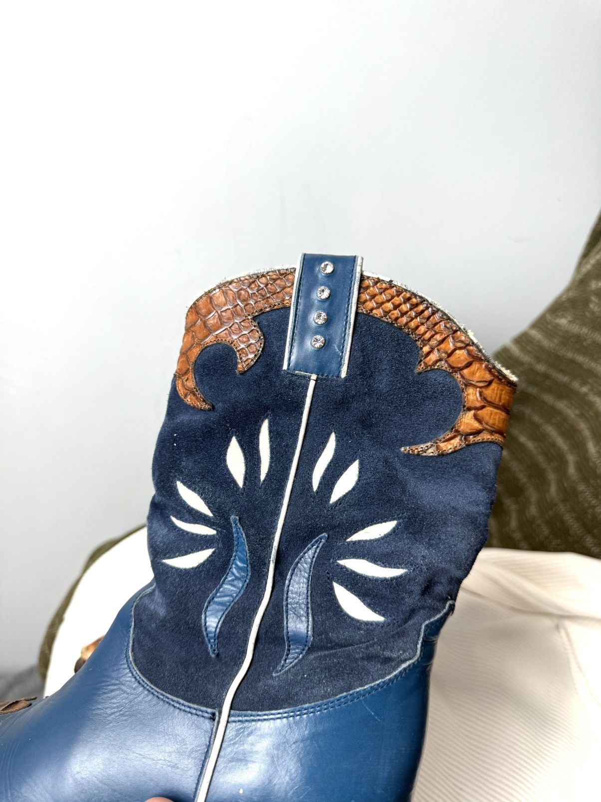 Cowboy Equipment Vintage Vic Matie Western Snake Leather Cowboy Boots Size US 6 / IT 36 - 4 Thumbnail