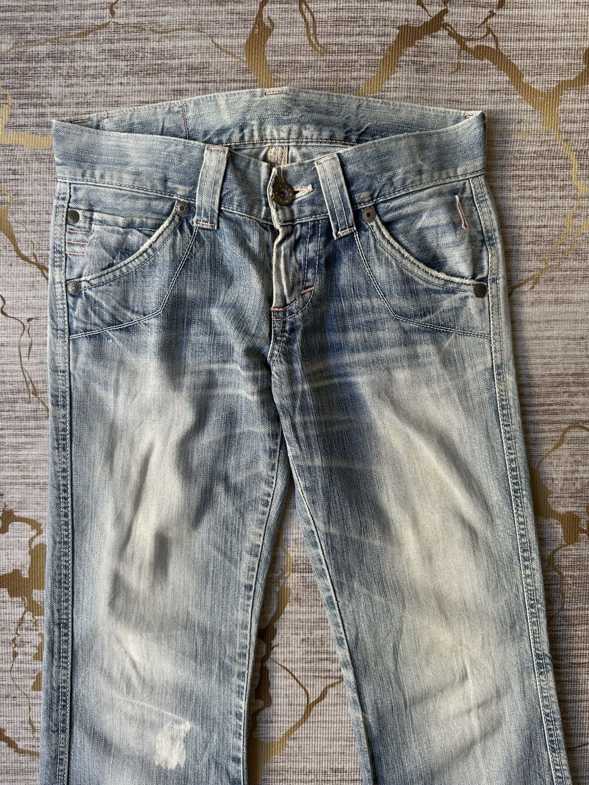 Edwin FLARE Edwin Blue Trip 503 Buckle Back Faded Distressed Denim Size US 28 / EU 44 - 6 Thumbnail