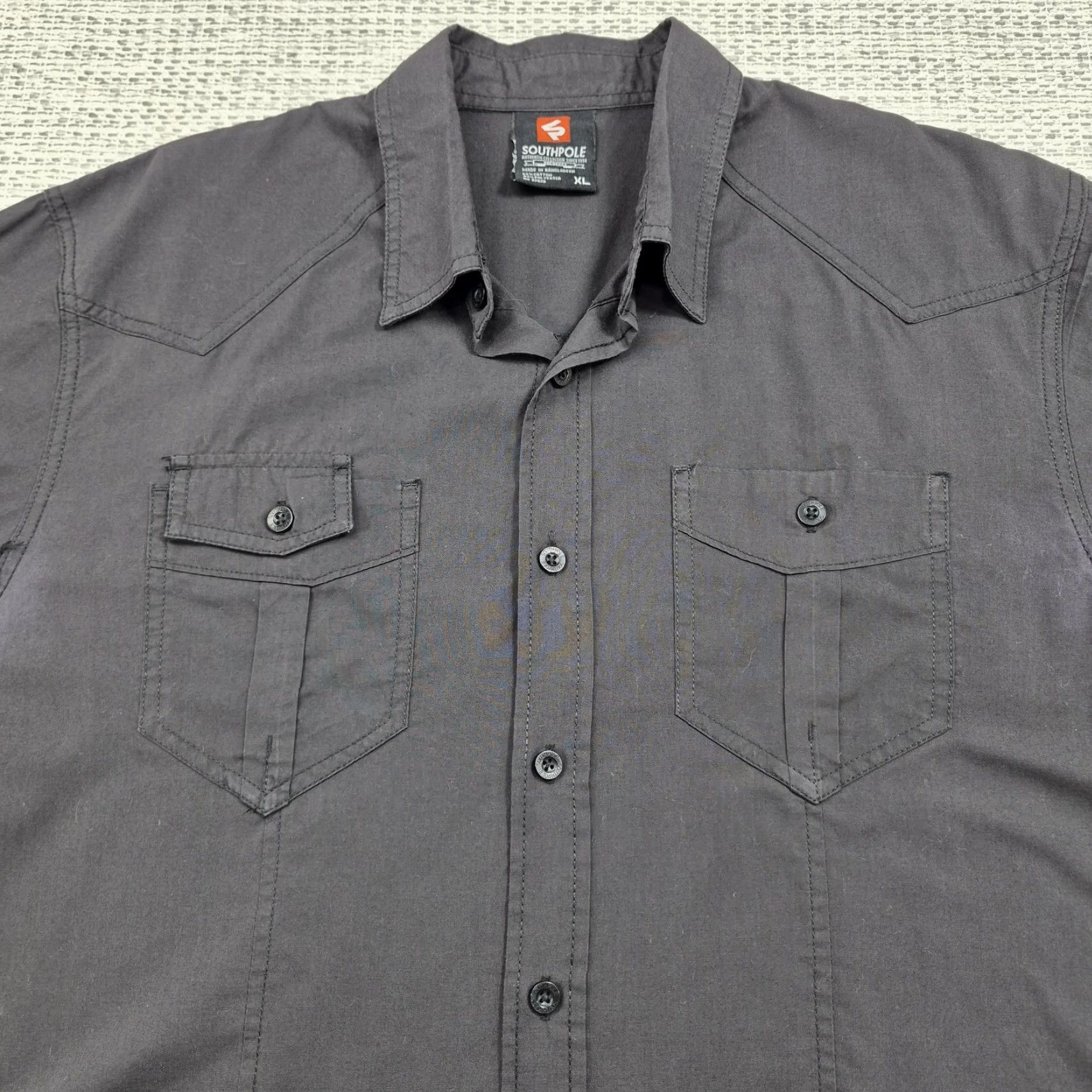 Southpole Y2K Southpole Button Up Shirt Mens XL Solid Short Sleeve Workwear Casual Size US XL / EU 56 / 4 - 4 Thumbnail