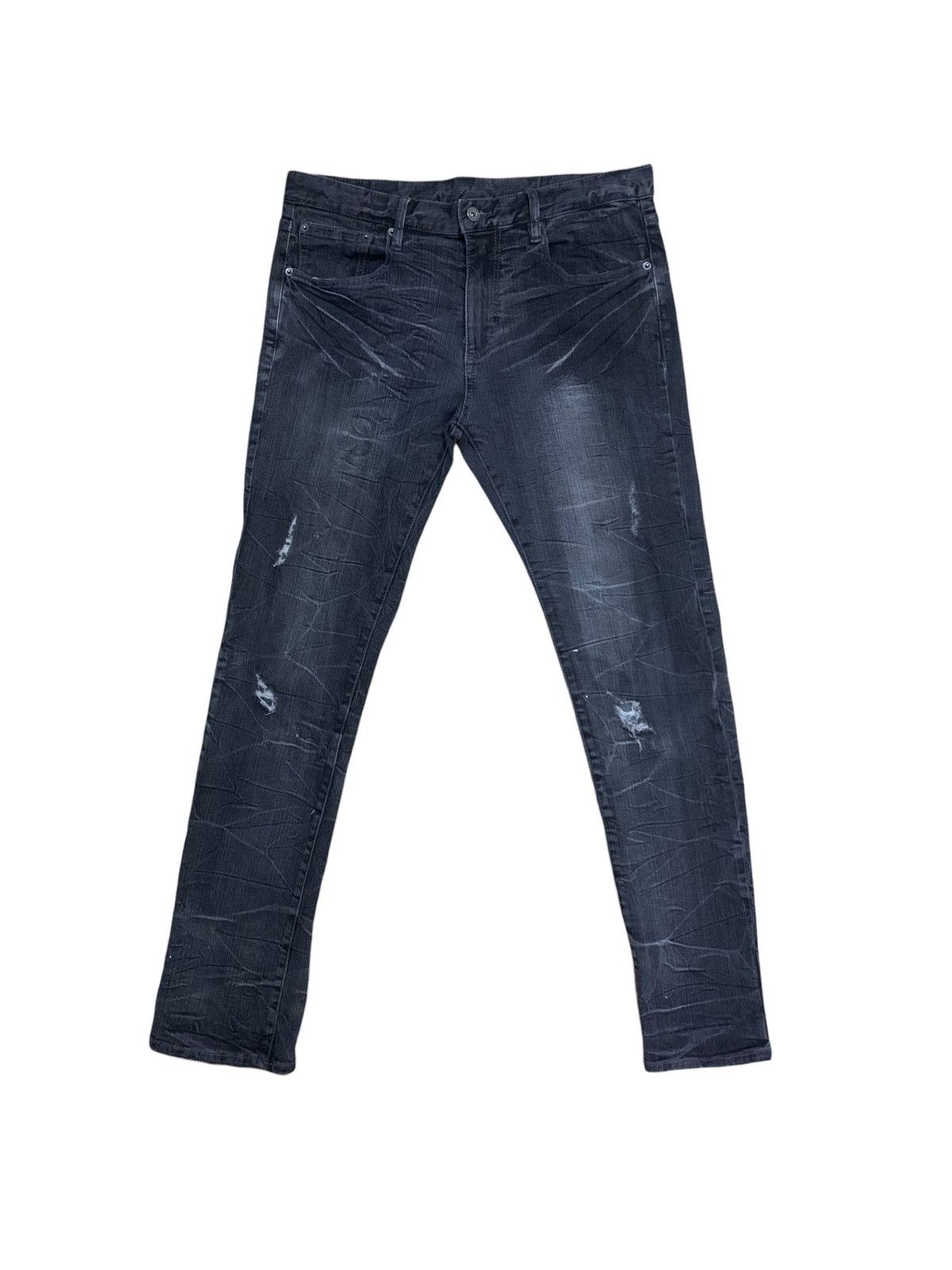 image of Distressed Denim x If Six Was Nine Japan Textile Central Punk Style Distress Denim in Blue (Size 31